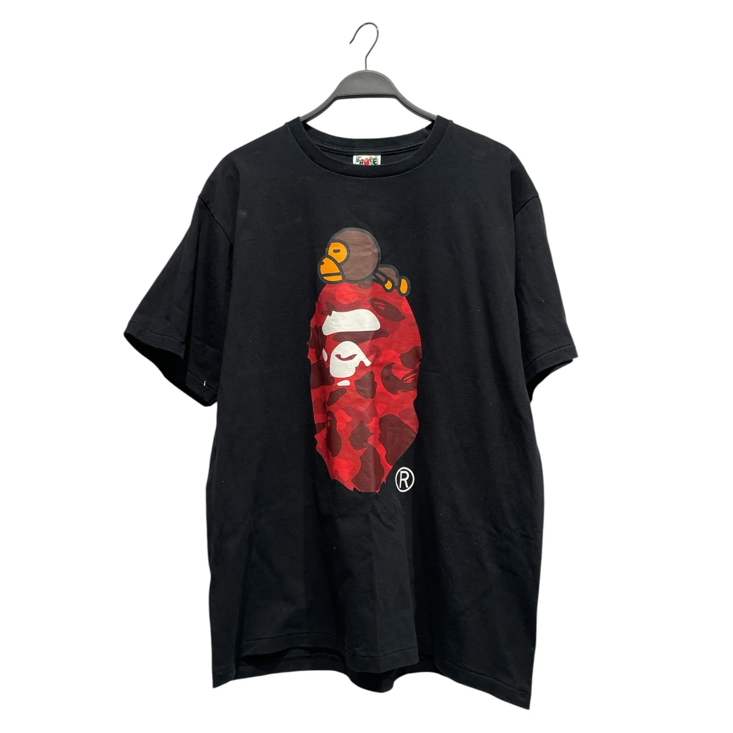 BAPE STA!/T-Shirt/XXL/BLK/BIG CAMO APE HEAD X BABY MILO