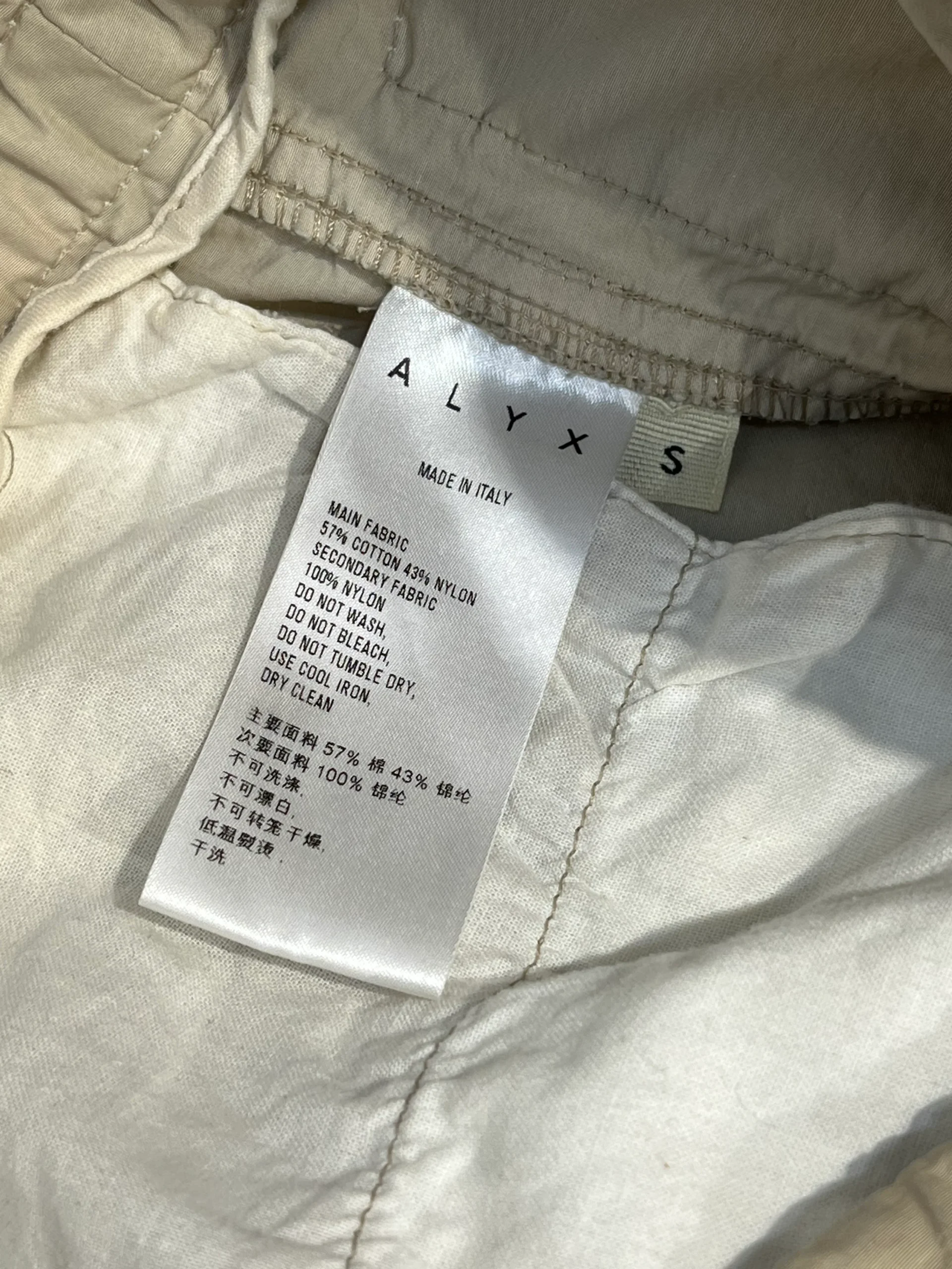 1017 ALYX 9SM(ALYX)/Pants/S/Cotton/BEG/STRETCH MANY POCKETS ZIPPER
