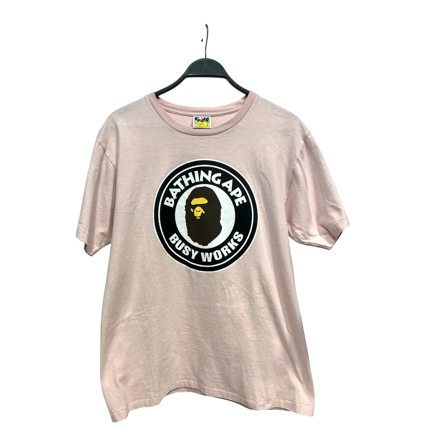 A BATHING APE/T-Shirt/L/PNK/BUSY WORKS