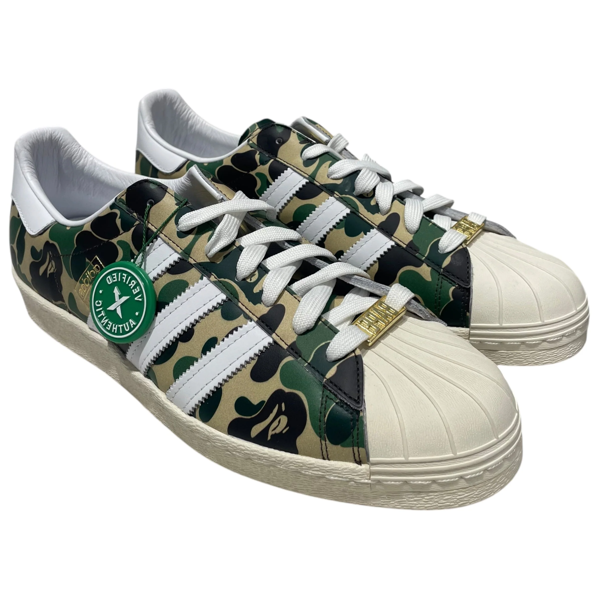 adidas/BAPE STA!/Low-Sneakers/US 12/Camouflage/GRN/SUPERSTAR 80'S 'ABC CAMO'