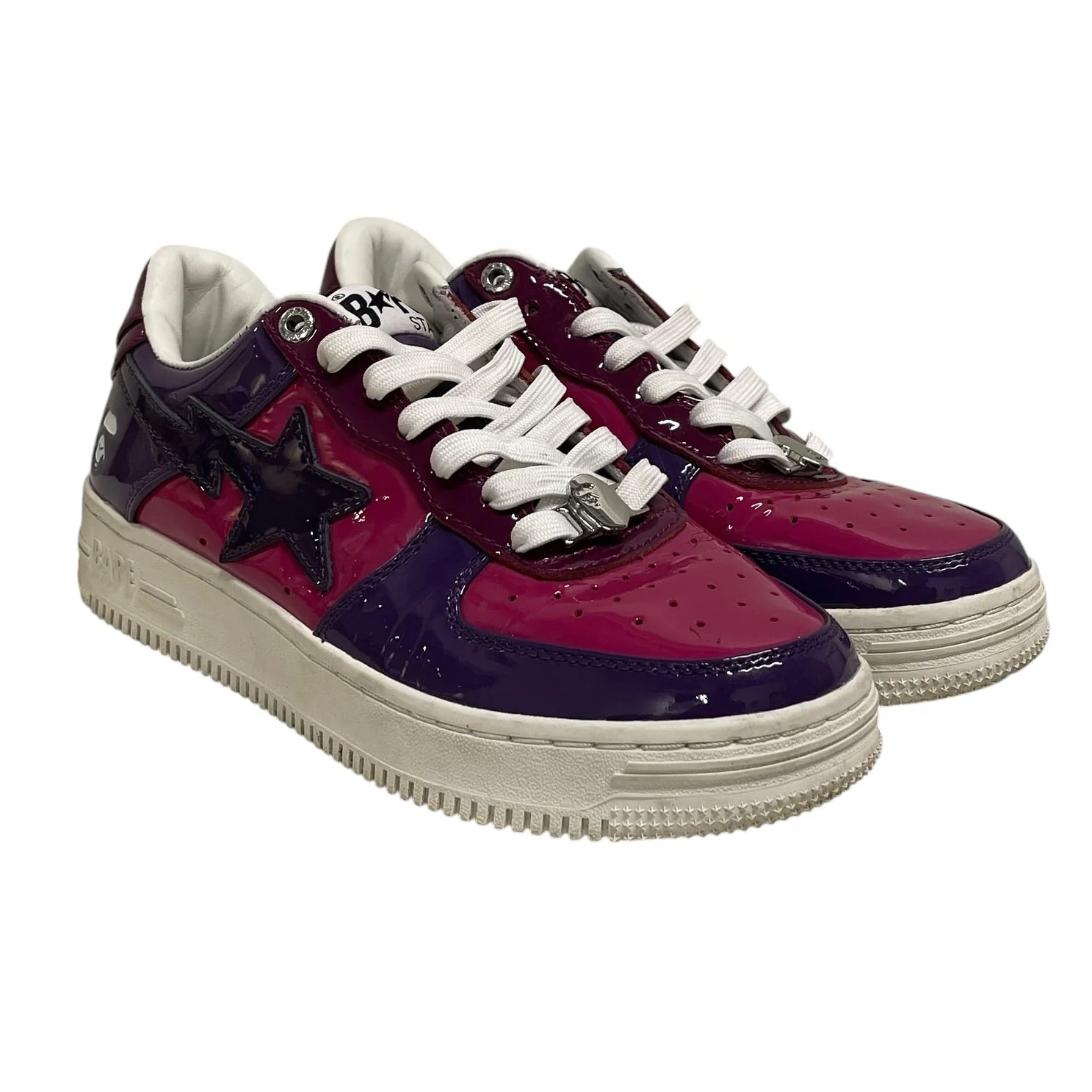 BAPE STA!/Low-Sneakers/US 6/Leather/PPL/PATENT LEATHER/PURPLE/PINK