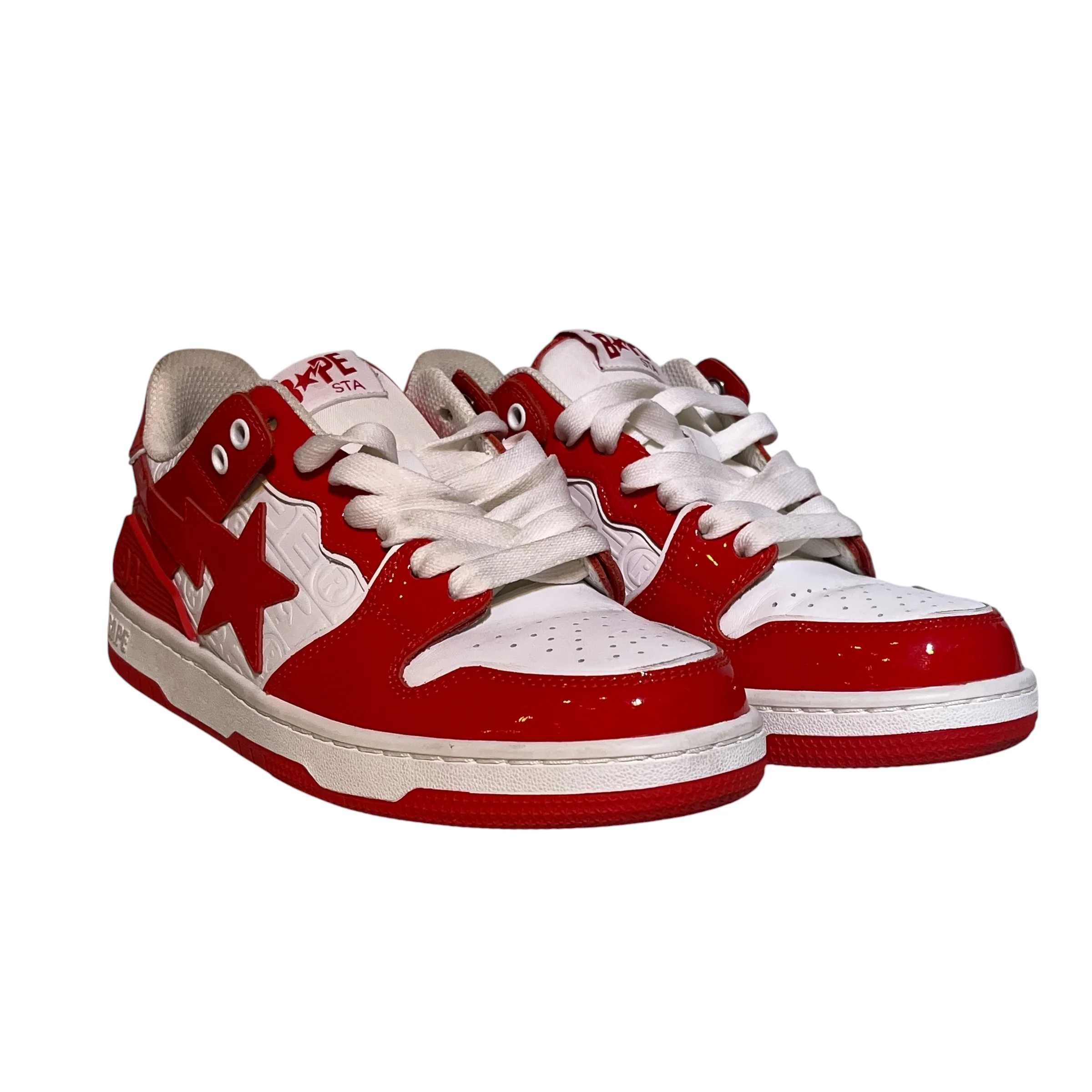 A BATHING APE/Low-Sneakers/US 8/Leather/WHT/SK8 STA #5 Monogram