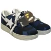 A BATHING APE/Low-Sneakers/US 10.5/Cotton/NVY/Blue Camo Bapesta
