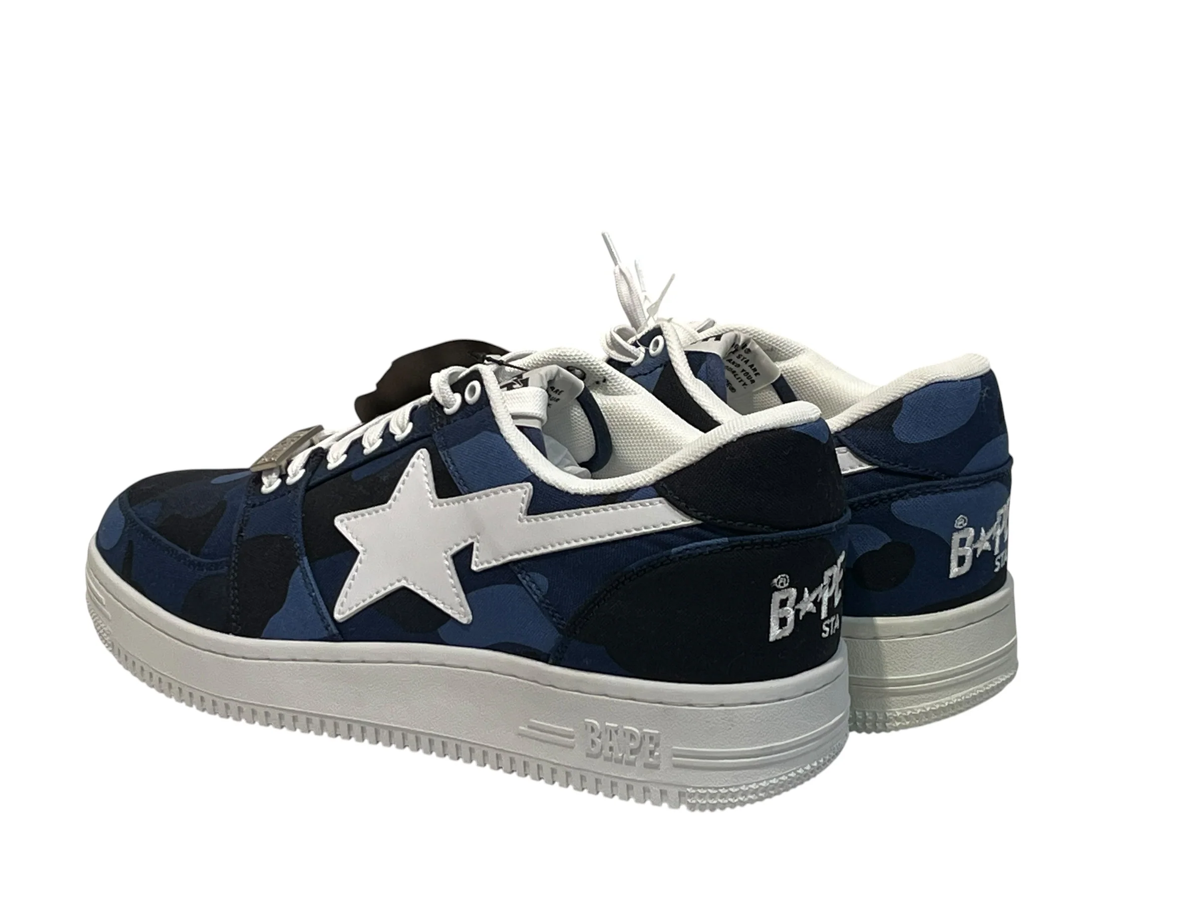 A BATHING APE/Low-Sneakers/US 10.5/Cotton/NVY/Blue Camo Bapesta