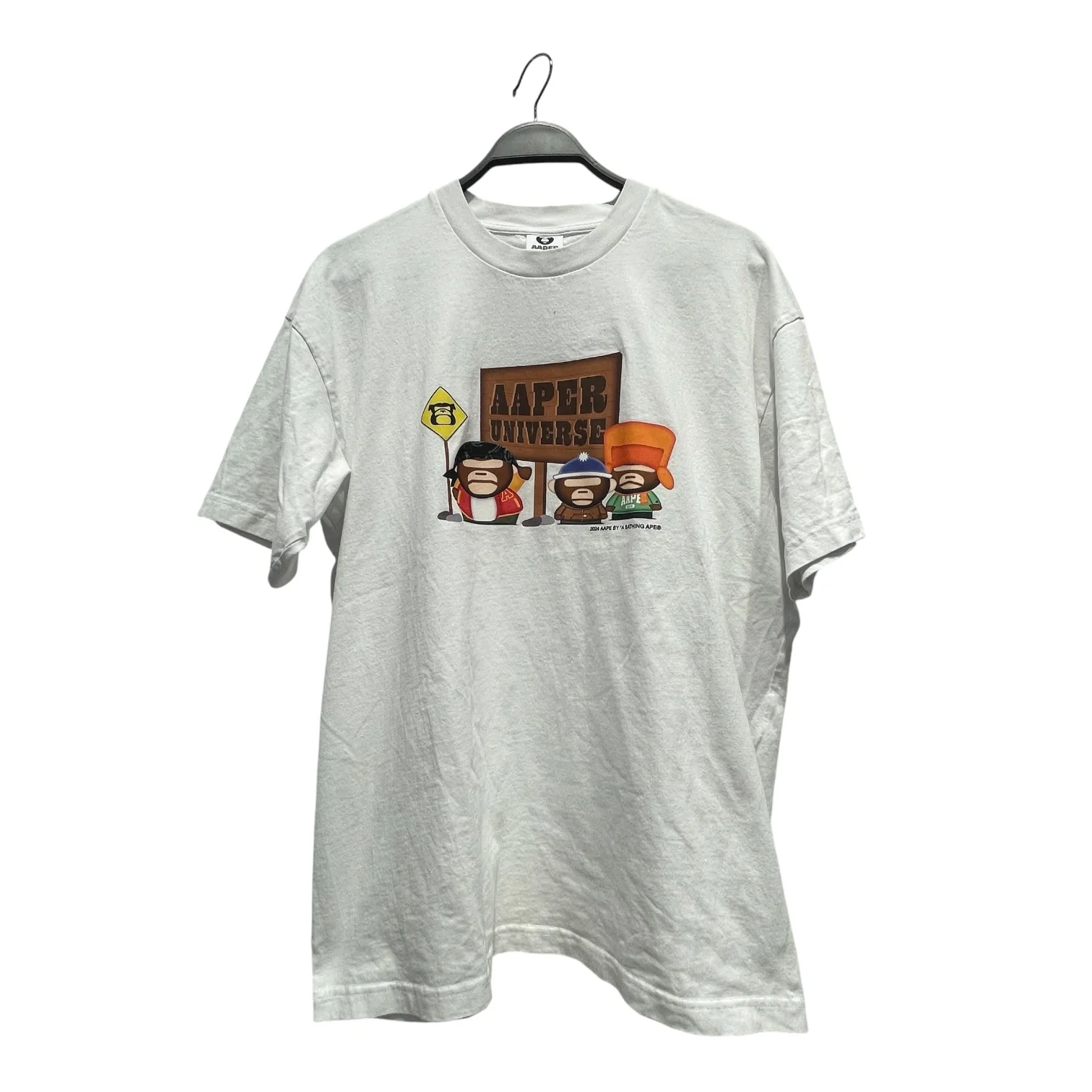 AAPE BY A BATHING APE/T-Shirt/XL/Cotton/WHT/White Aaper Universe Shirt