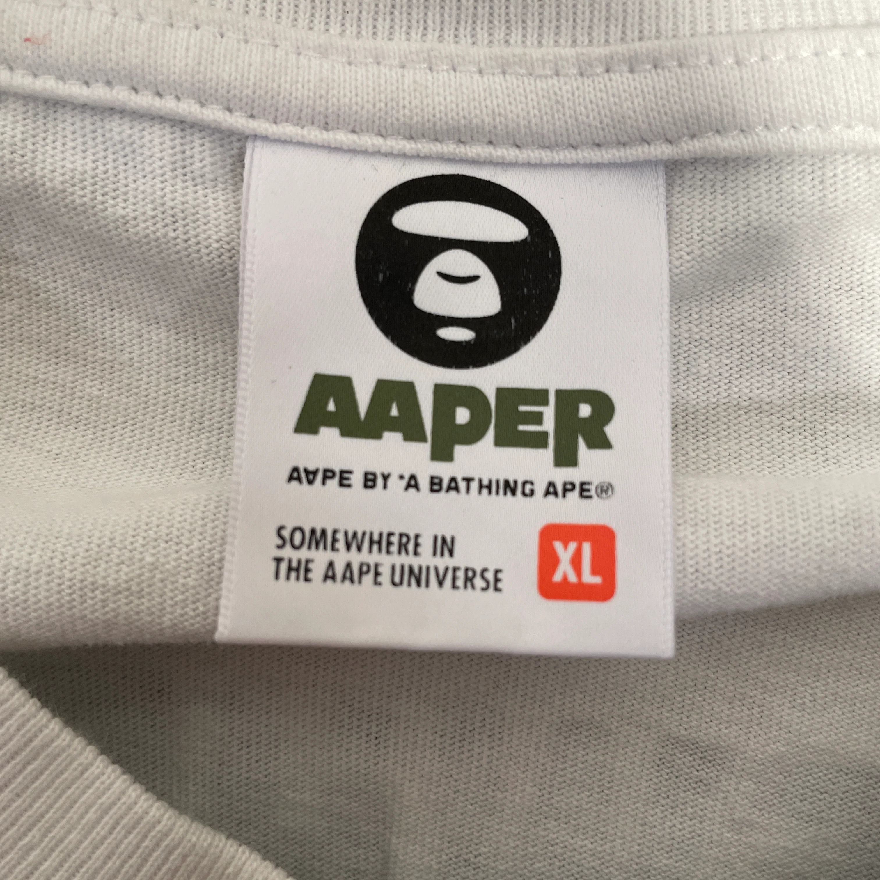 AAPE BY A BATHING APE/T-Shirt/XL/Cotton/WHT/White Aaper Universe Shirt