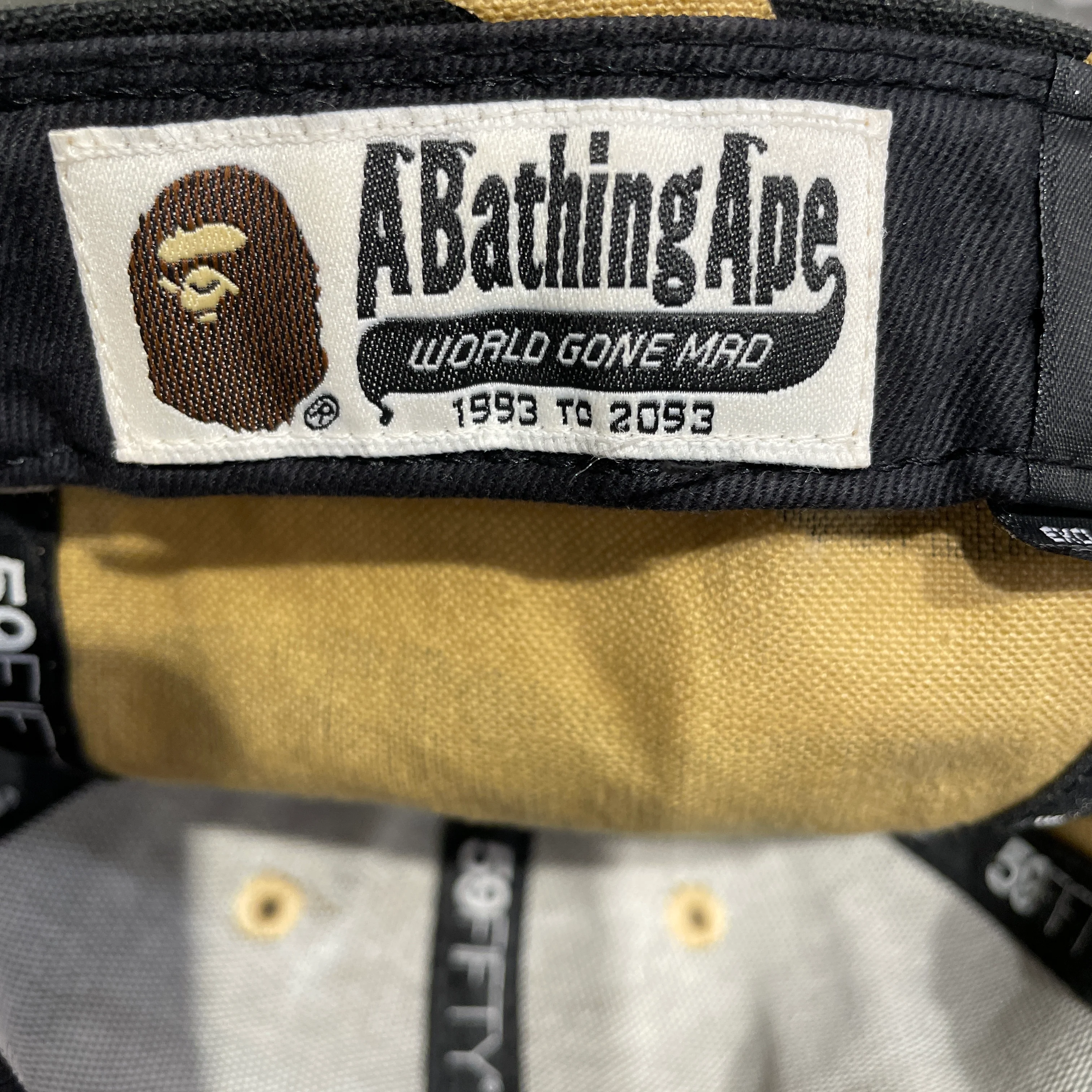 A BATHING APE/Cap/7 3/4/Cotton/YEL/New Era 59fifty Camo Ape Cap