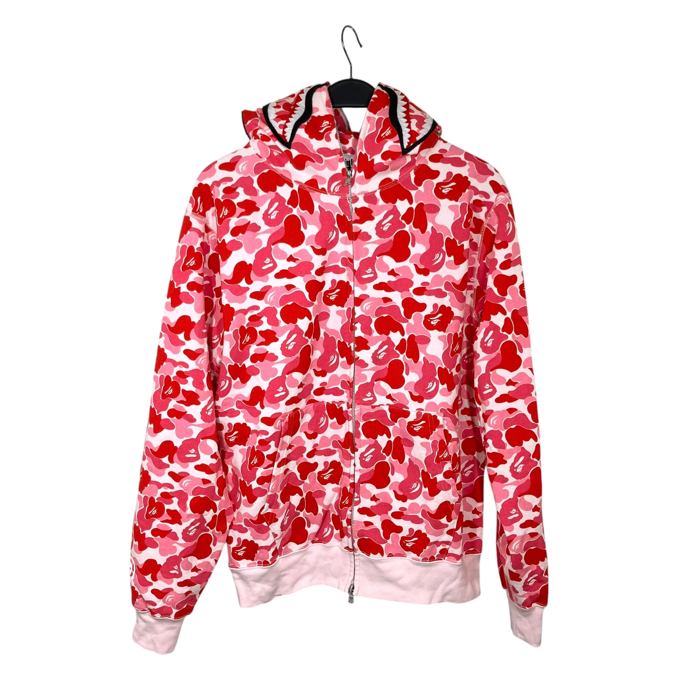 A BATHING APE/Zip Up Hoodie/XL/Camouflage/Cotton/PNK/PINK CAMO SHARK HOOD