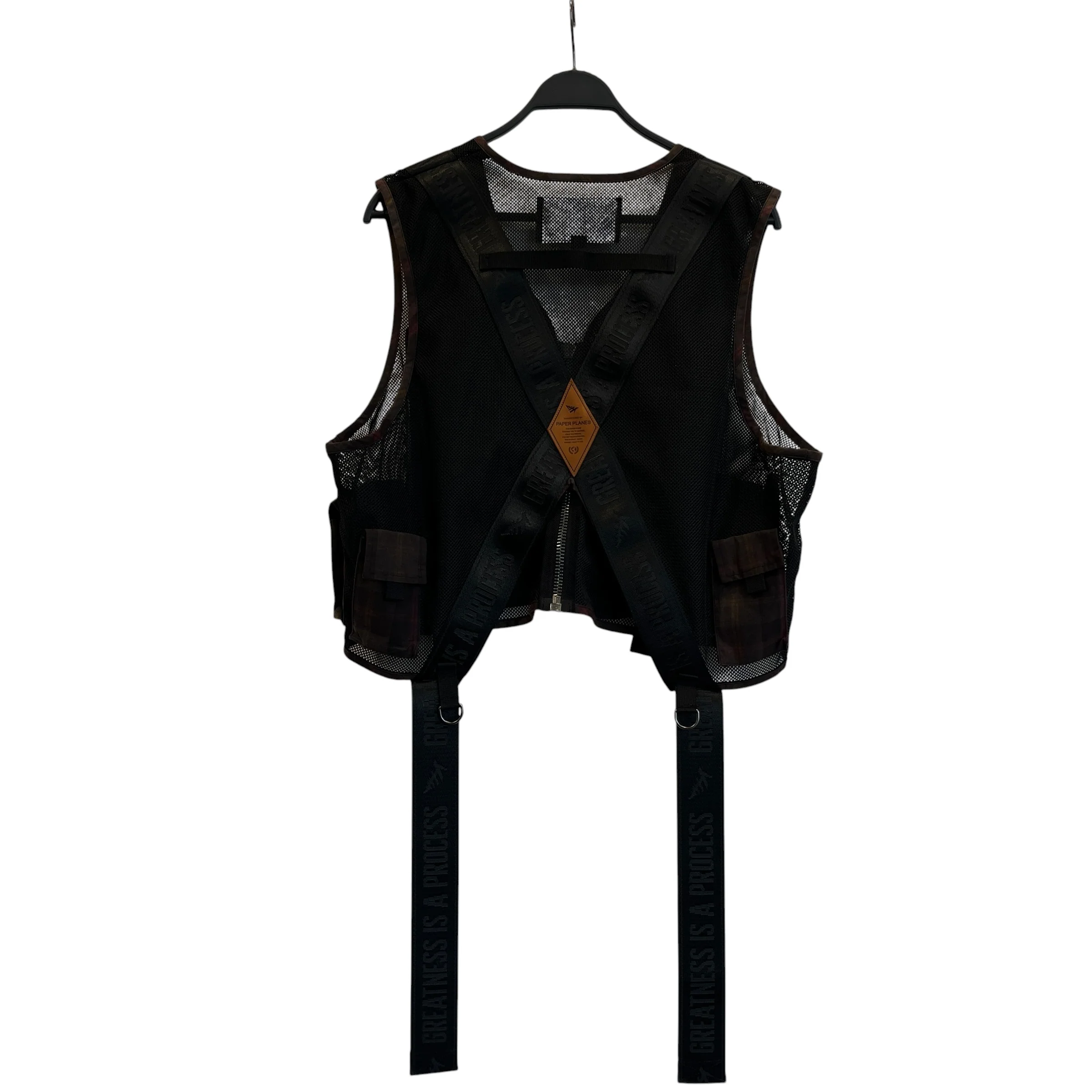 Paper Planes/Vest/M/Cotton/MLT/Black Brown Mesh Vest