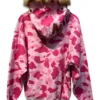A BATHING APE/Zip Up Hoodie/L/All Over Print/Cotton/PNK/Don Toliver Faux Fur