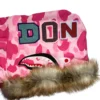 A BATHING APE/Zip Up Hoodie/L/All Over Print/Cotton/PNK/Don Toliver Faux Fur