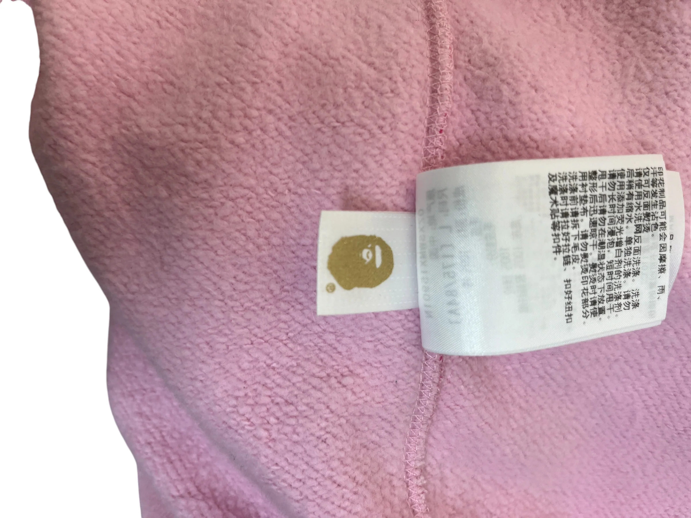 A BATHING APE/Zip Up Hoodie/L/All Over Print/Cotton/PNK/Don Toliver Faux Fur