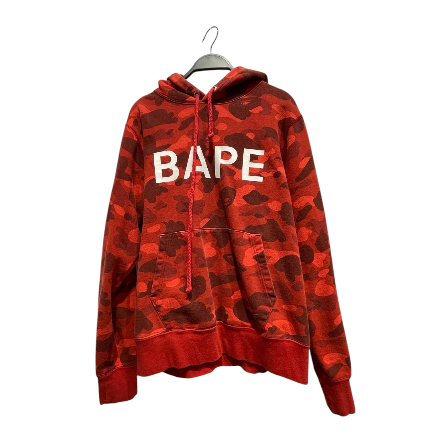 A BATHING APE/Hoodie/L/Camouflage/Cotton/RED/Camo Pullover Hoodie