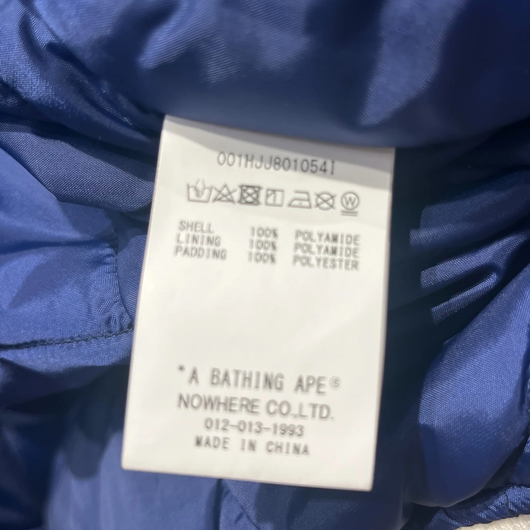A BATHING APE/Baseball Jkt/S/Polyester/NVY/001HJJ8010541