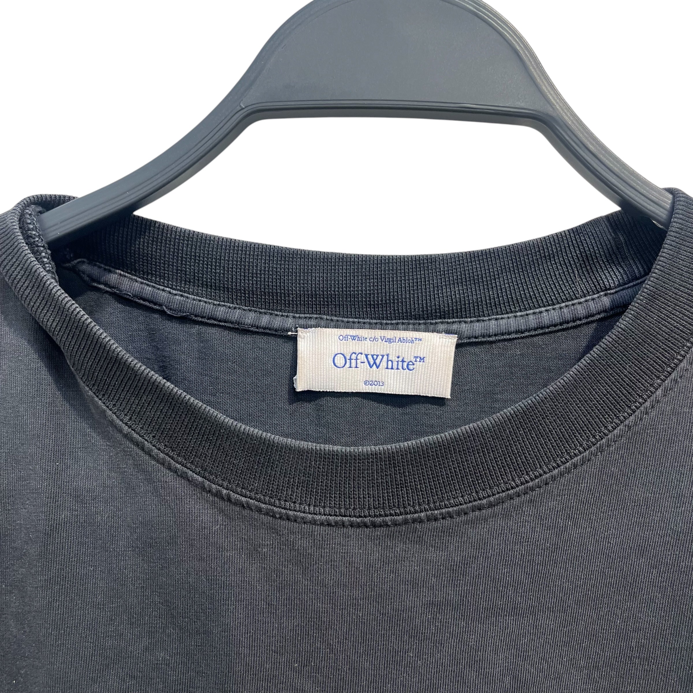 OFF-WHITE/T-Shirt/XS/Cotton/GRY/Graphic/2013 man eating grapes