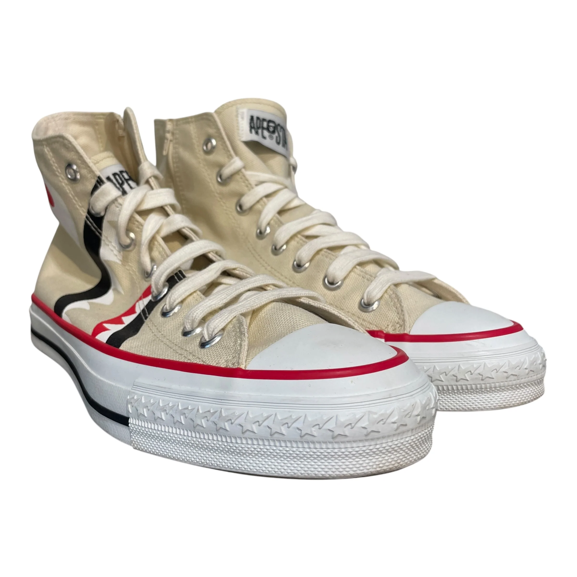 BAPE STA!/Hi-Sneakers/US 10/Cotton/WHT/Shar Bapesta