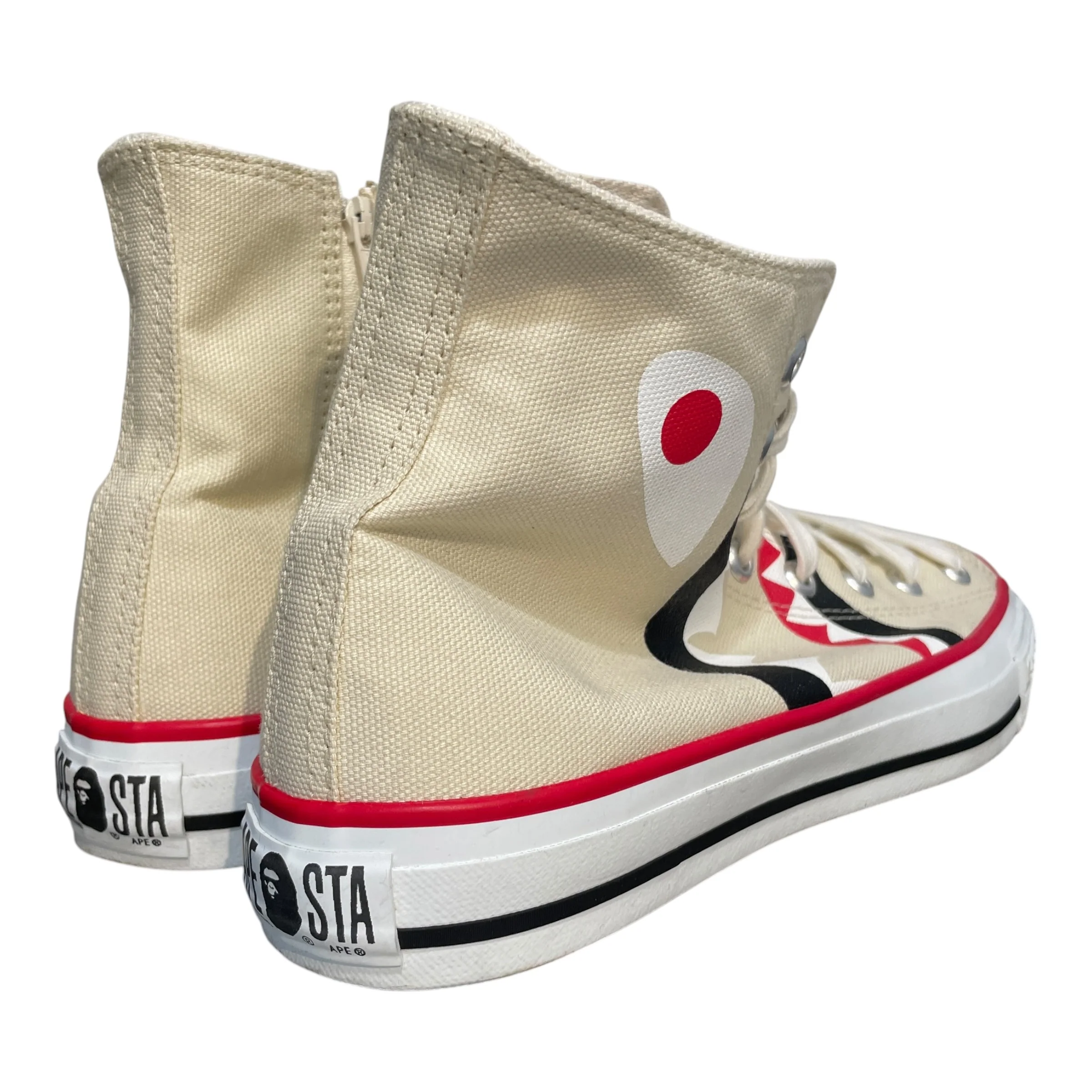 BAPE STA!/Hi-Sneakers/US 10/Cotton/WHT/Shar Bapesta