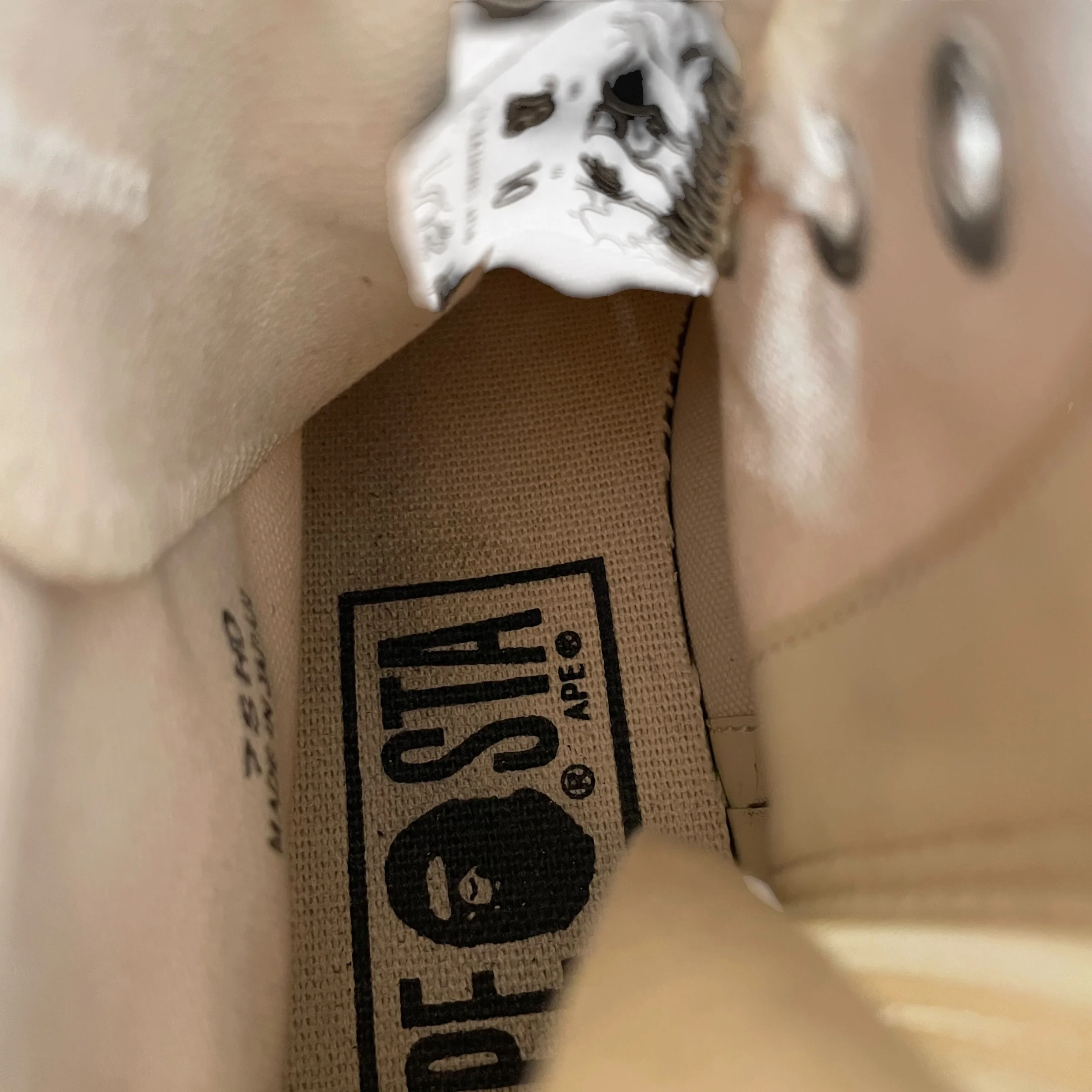 BAPE STA!/Hi-Sneakers/US 10/Cotton/WHT/Shar Bapesta