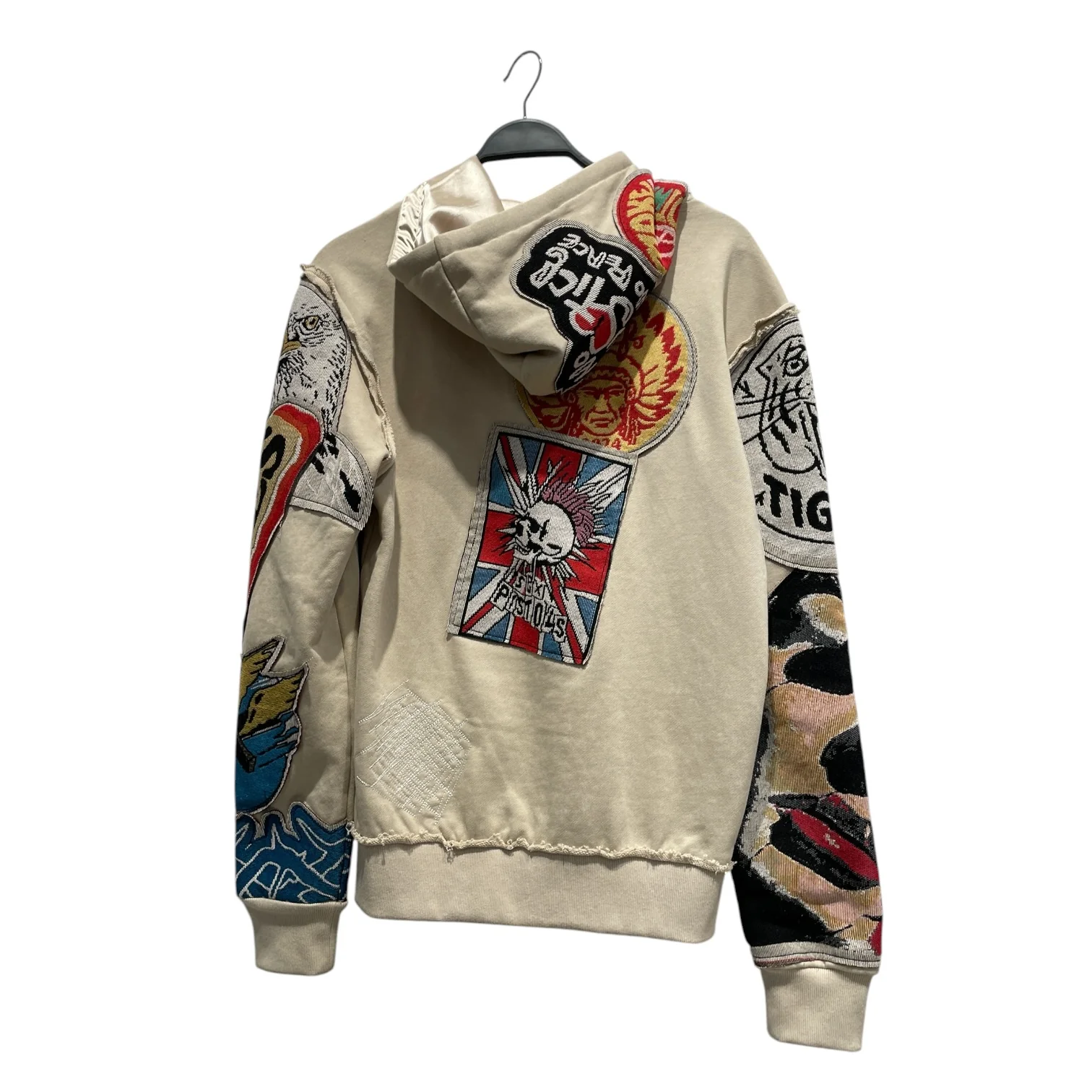 FROST ORIGINALS /Zip Up Hoodie/S/Cotton/BEG/ Brave Heart Tapestry Hoodie