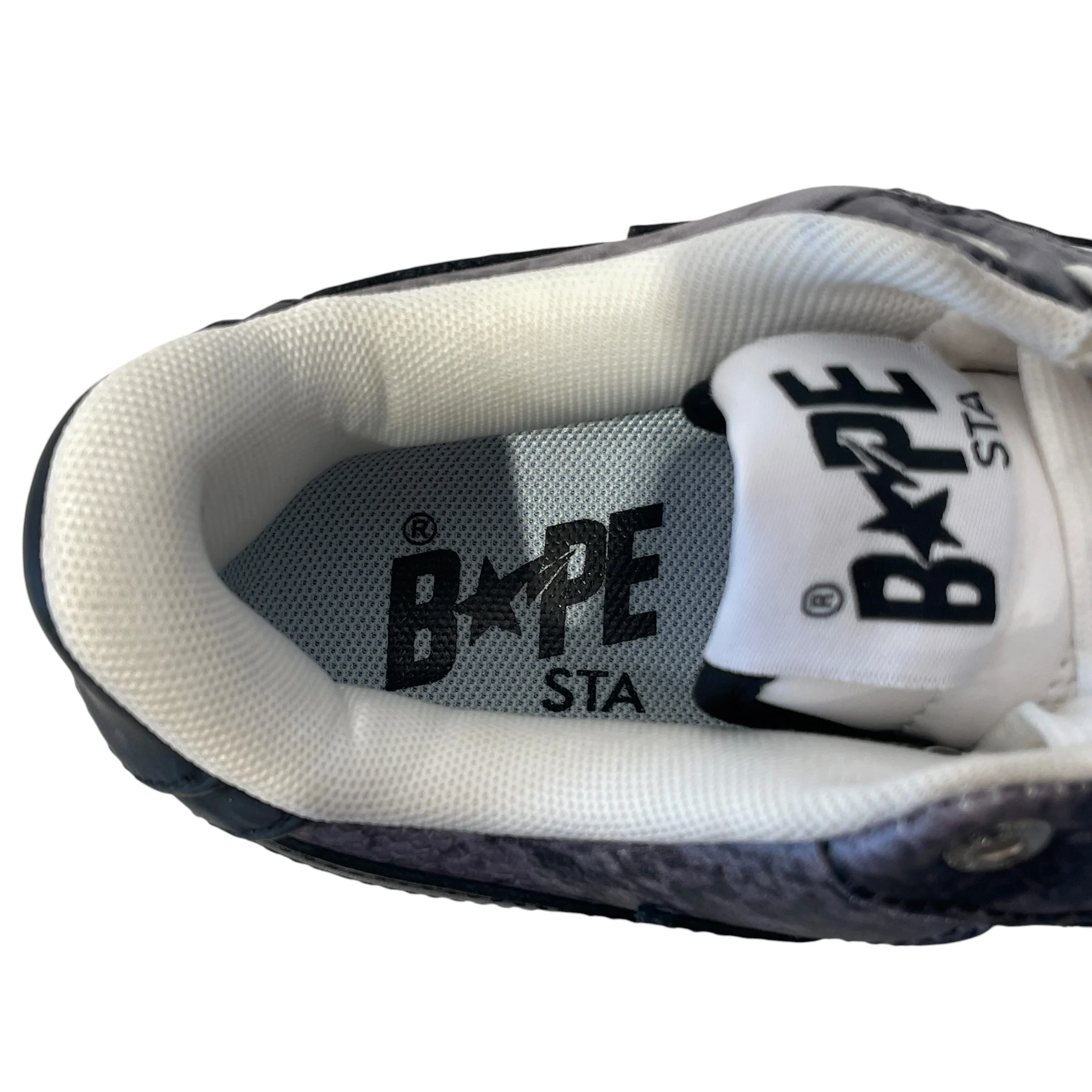 BAPE STA!/Low-Sneakers/US 7/Animal Pattern/Leather/GRY/SNAKESKIN