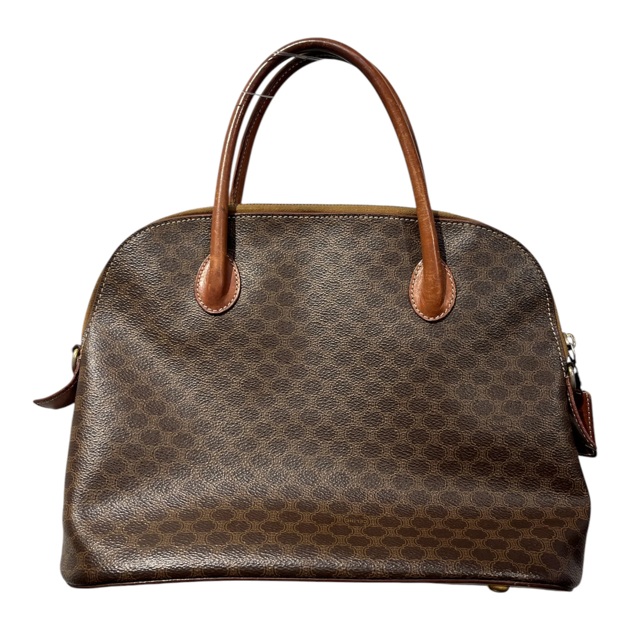 CELINE/Hand Bag/All Over Print/Leather/BRW/N PVC DOME SHAPED HANDBAG