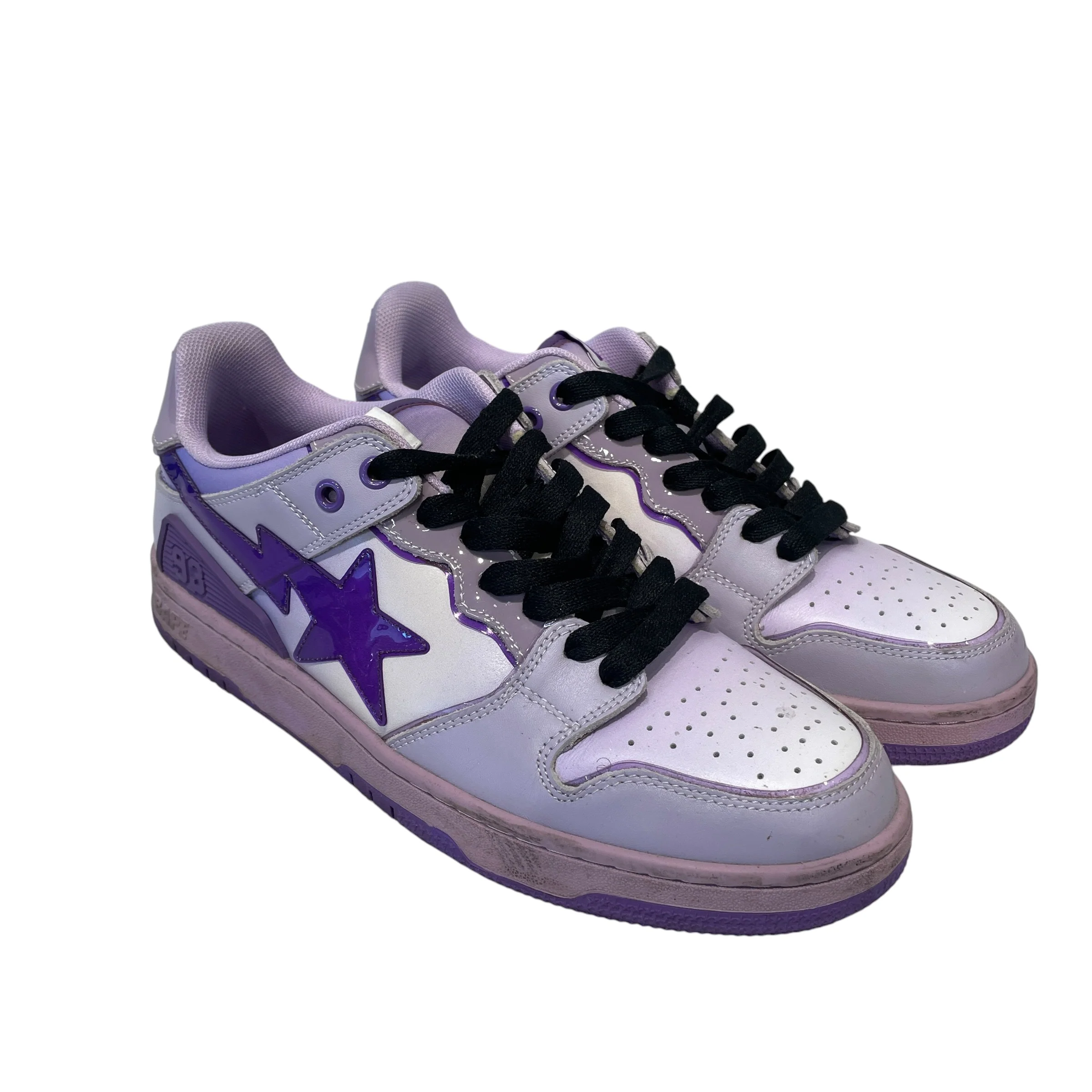 BAPE STA!/Low-Sneakers/US 9.5/Border/Leather/PPL/SK8 STA