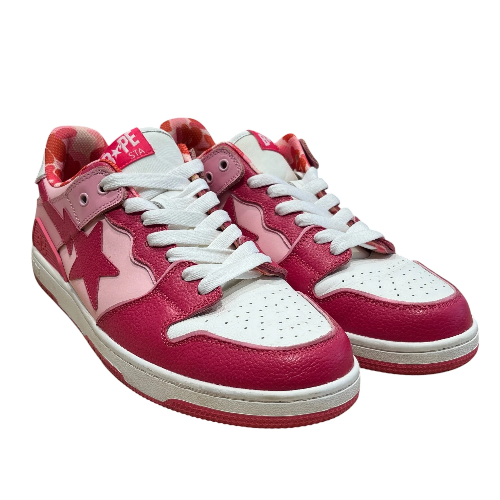 A BATHING APE/Low-Sneakers/US 13/Leather/PNK/SK8 STA