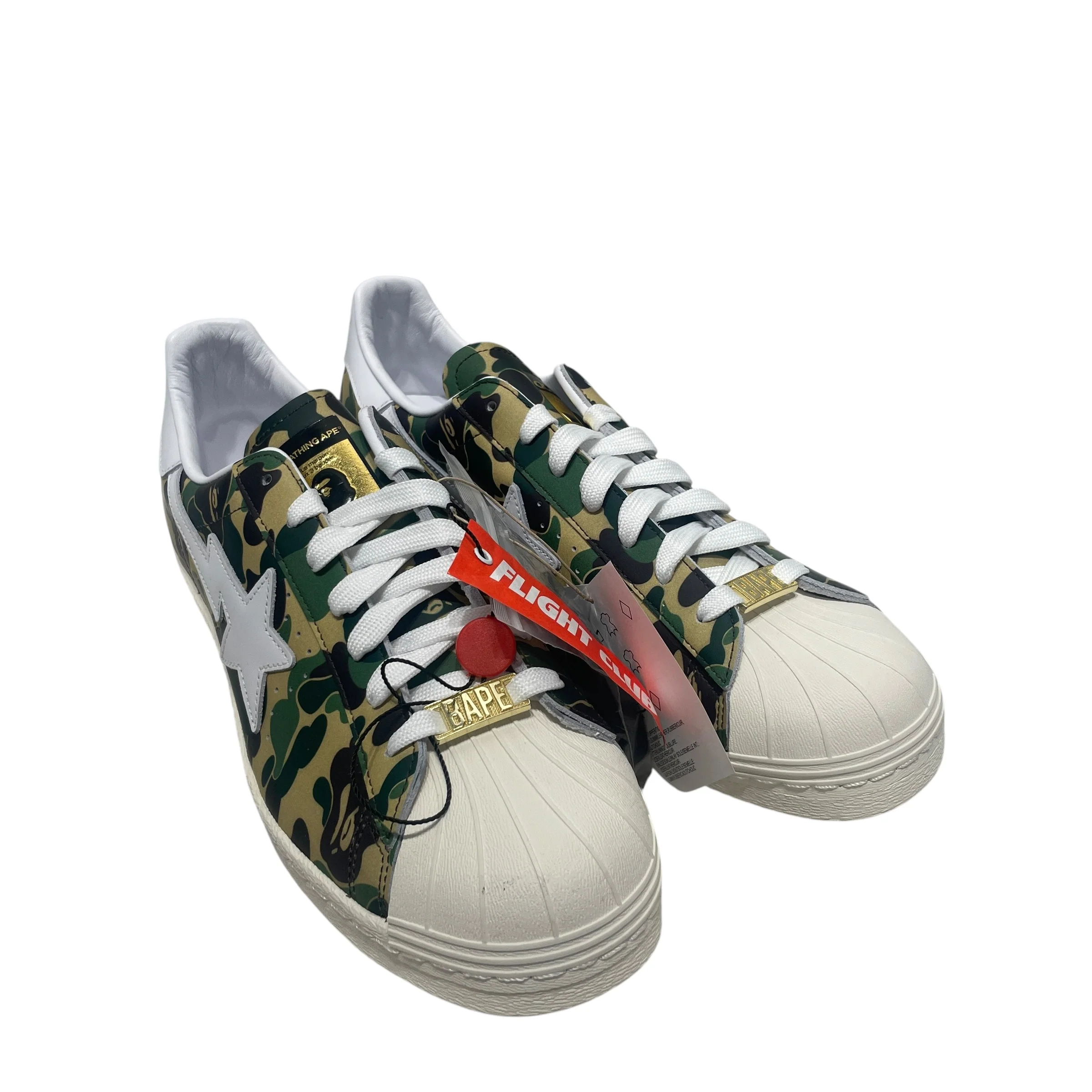 adidas/Low-Sneakers/US 11/Camouflage/Leather/GRN/Adidas Superstar Camo Bapesta