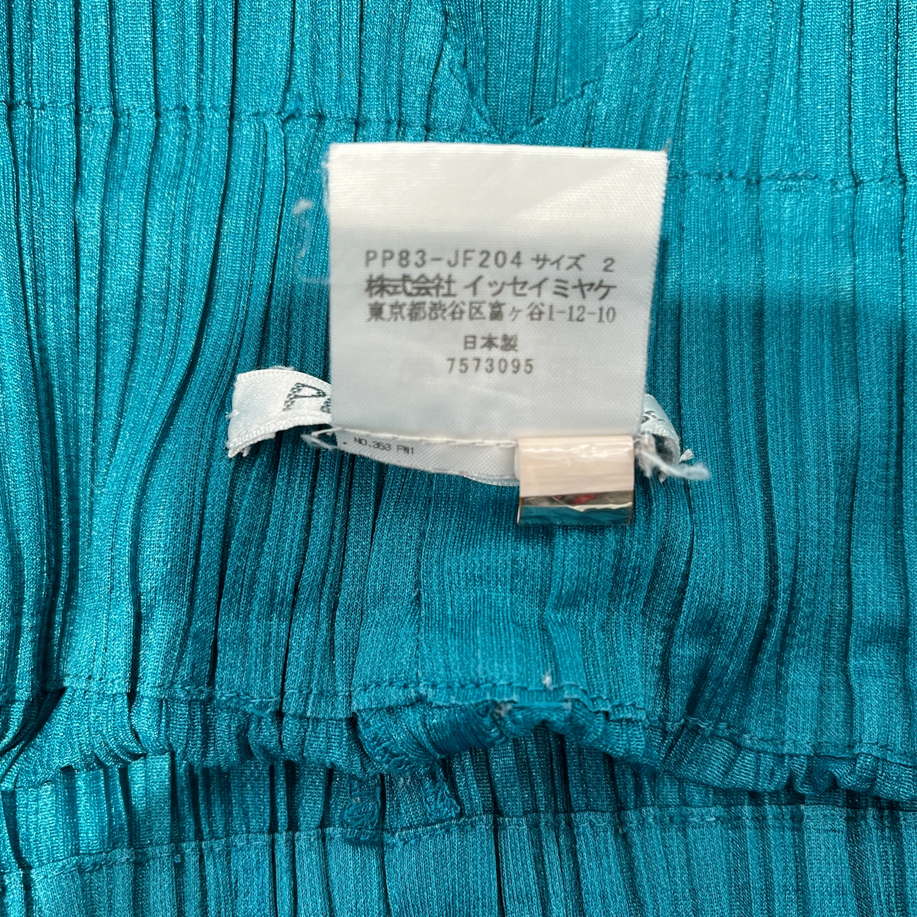 PLEATS PLEASE ISSEY MIYAKE/Bottoms/FREE/Polyester/BLU/tapered high waist turquoise