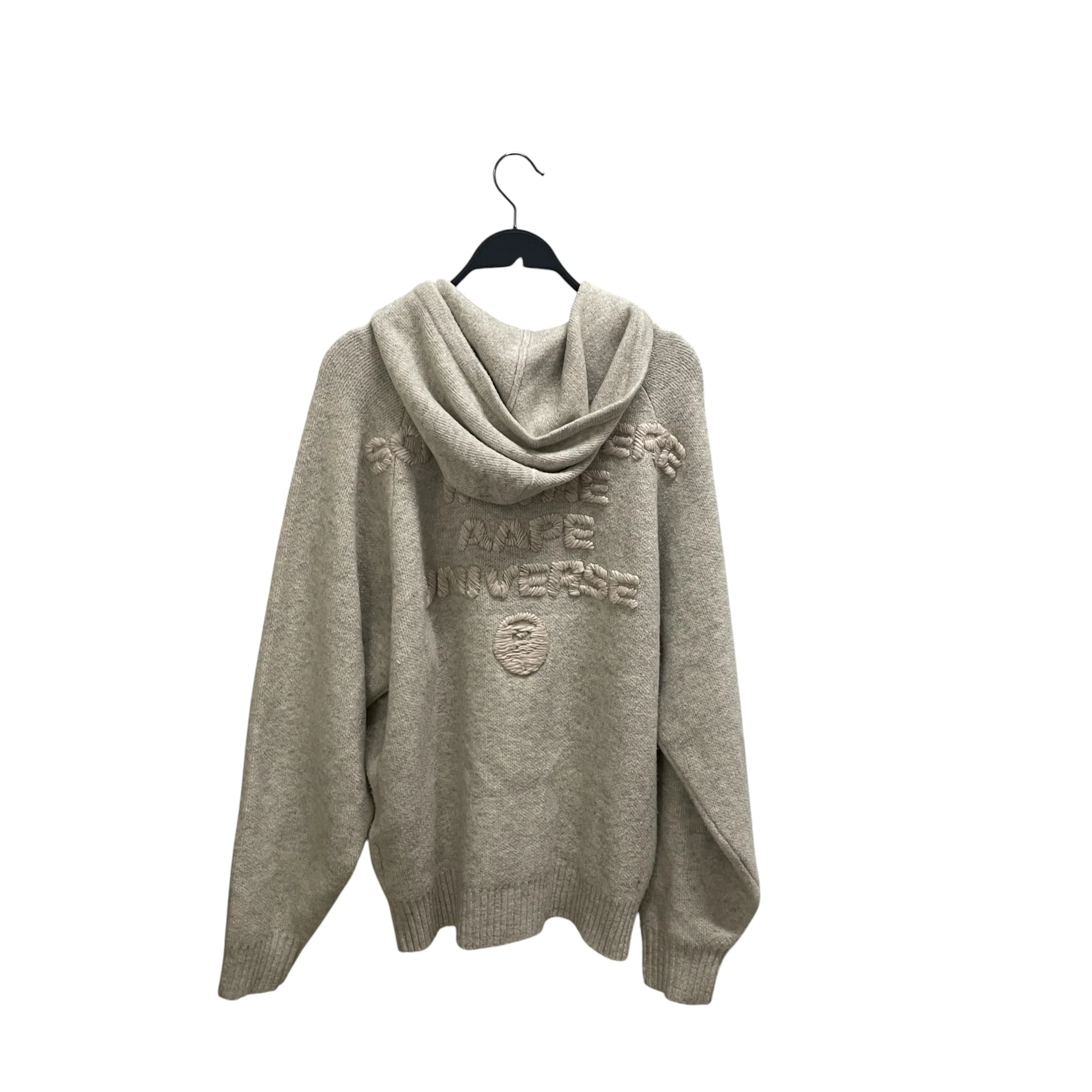 AAPE BY A BATHING APE/Zip Up Hoodie/S/Cotton/GRY/ZIP CARDIGAN MOON FACE