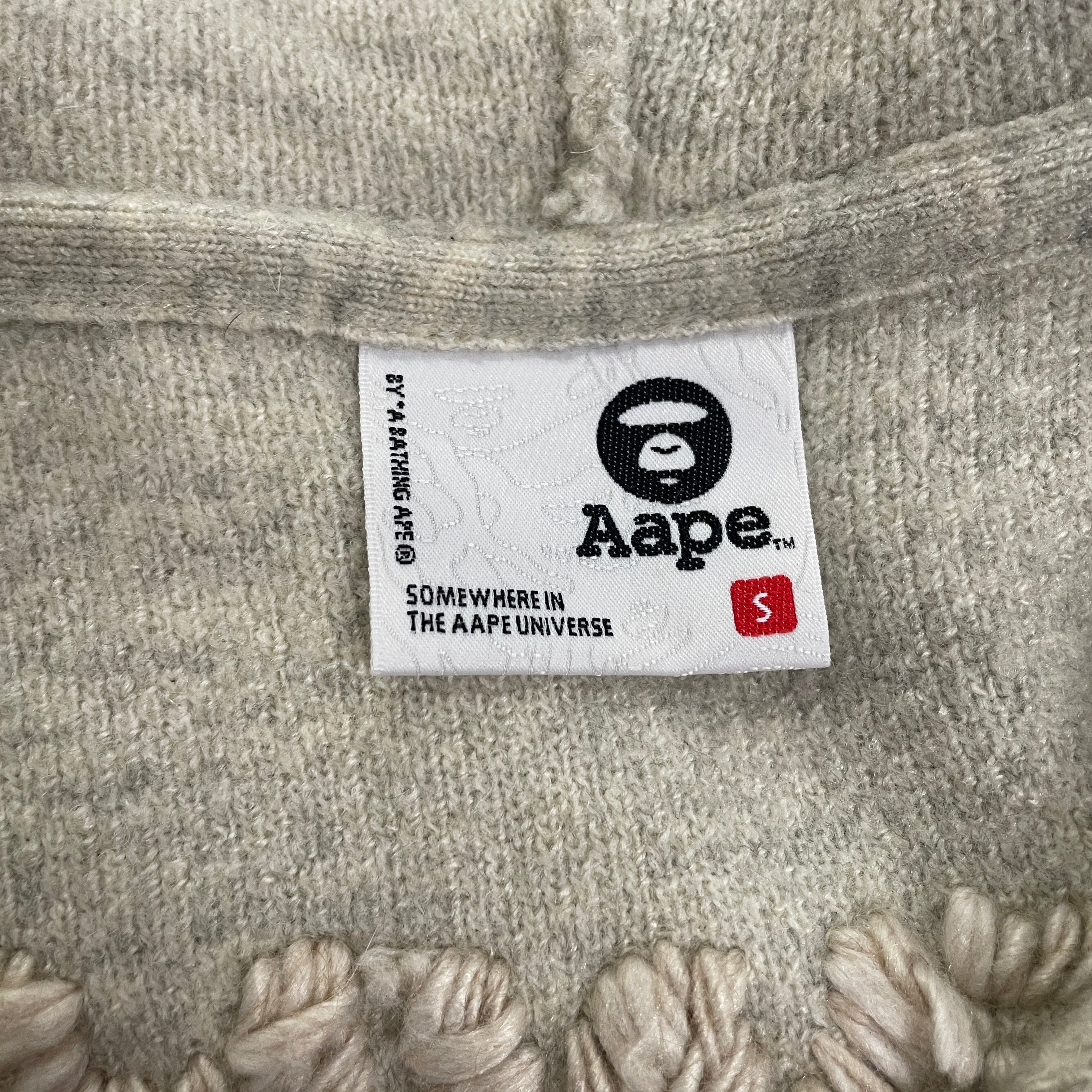 AAPE BY A BATHING APE/Zip Up Hoodie/S/Cotton/GRY/ZIP CARDIGAN MOON FACE