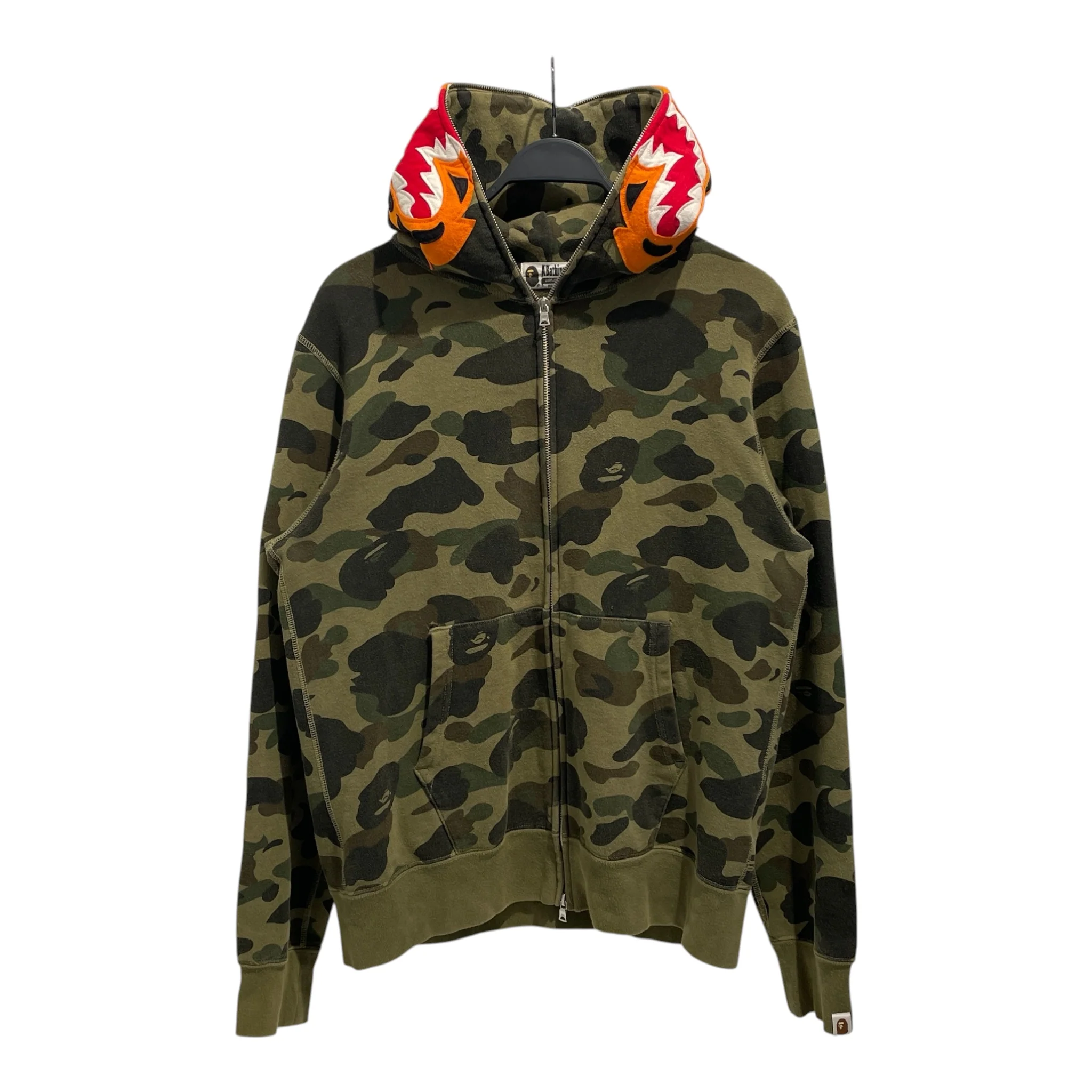A BATHING APE/Zip Up Hoodie/L/Camouflage/Cotton/GRN/