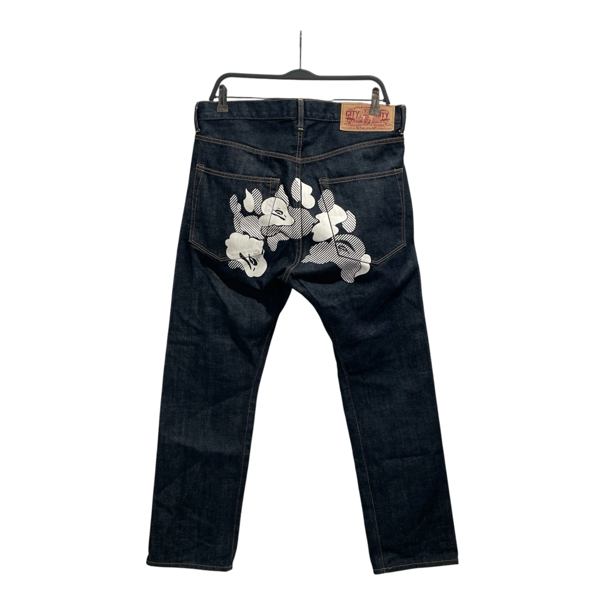 A BATHING APE/Pants/L/Cotton/NVY/Graphic/