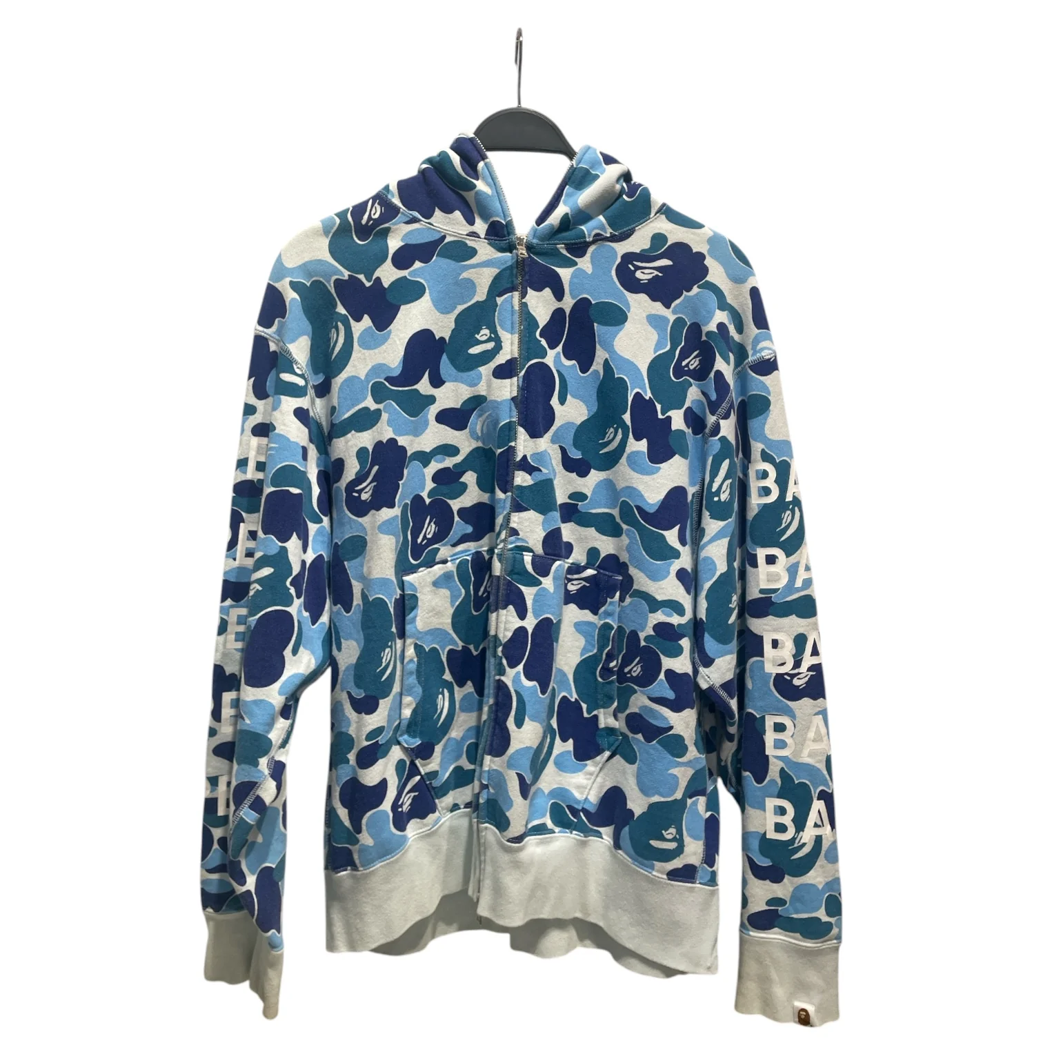 A BATHING APE/Zip Up Hoodie/L/Camouflage/Cotton/BLU/ABC Blue Camo Full Zip