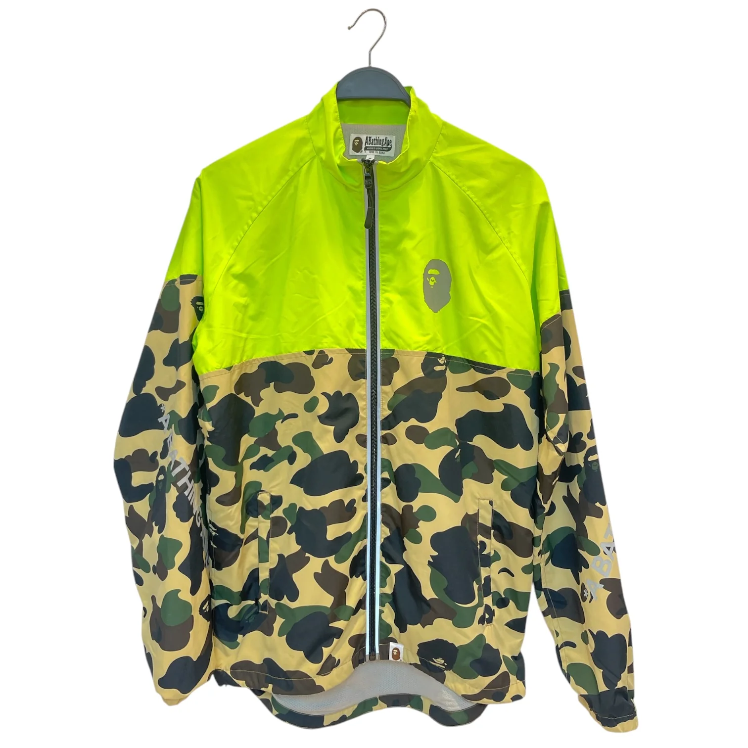 A BATHING APE/Windbreaker/M/Polyester/GRN/Camouflage/cycling/neon grn