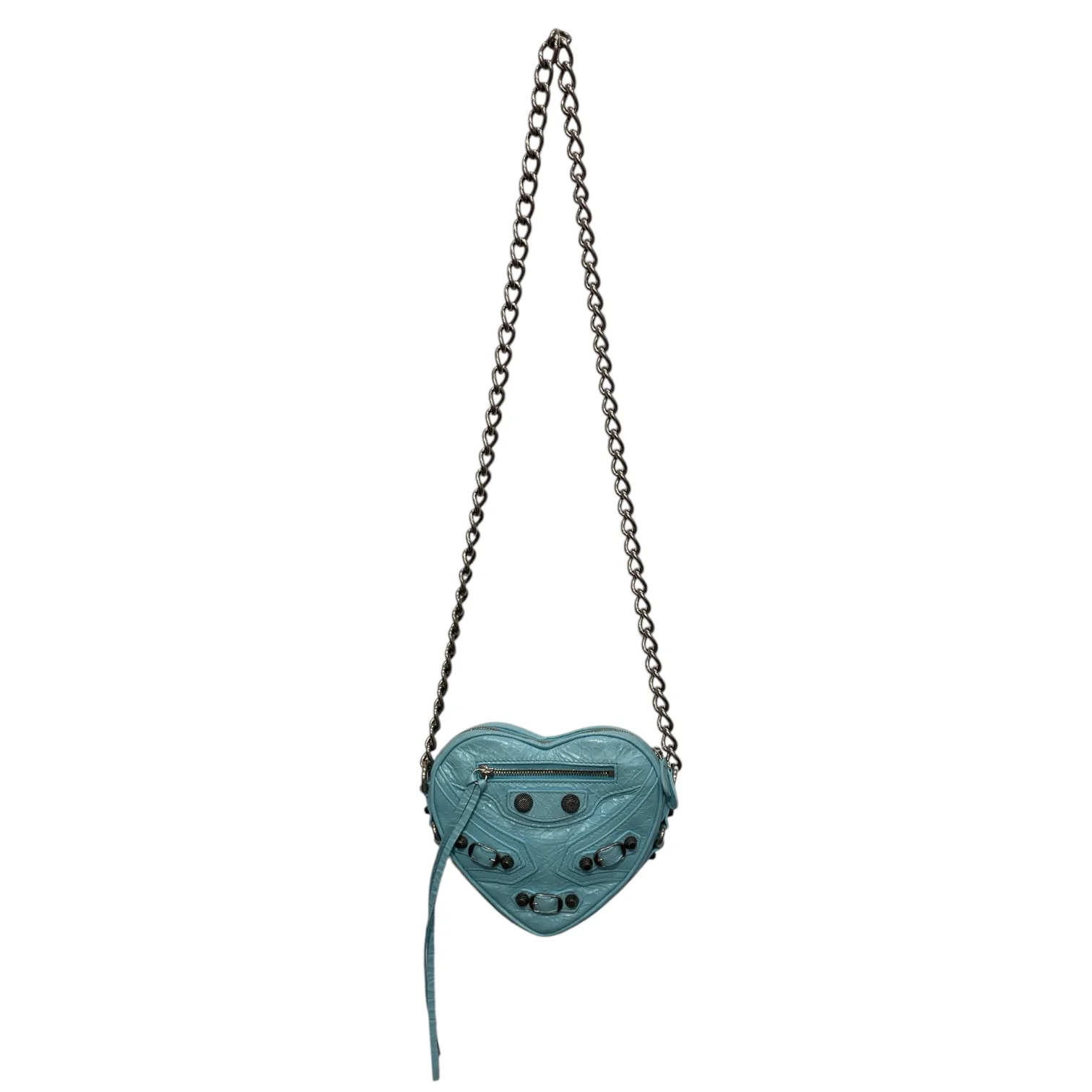 BALENCIAGA/Cross Body Bag/Leather/BLU/heart shaped le cagole city