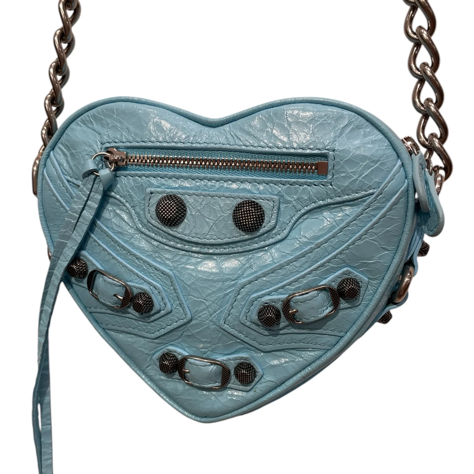 BALENCIAGA/Cross Body Bag/Leather/BLU/heart shaped le cagole city