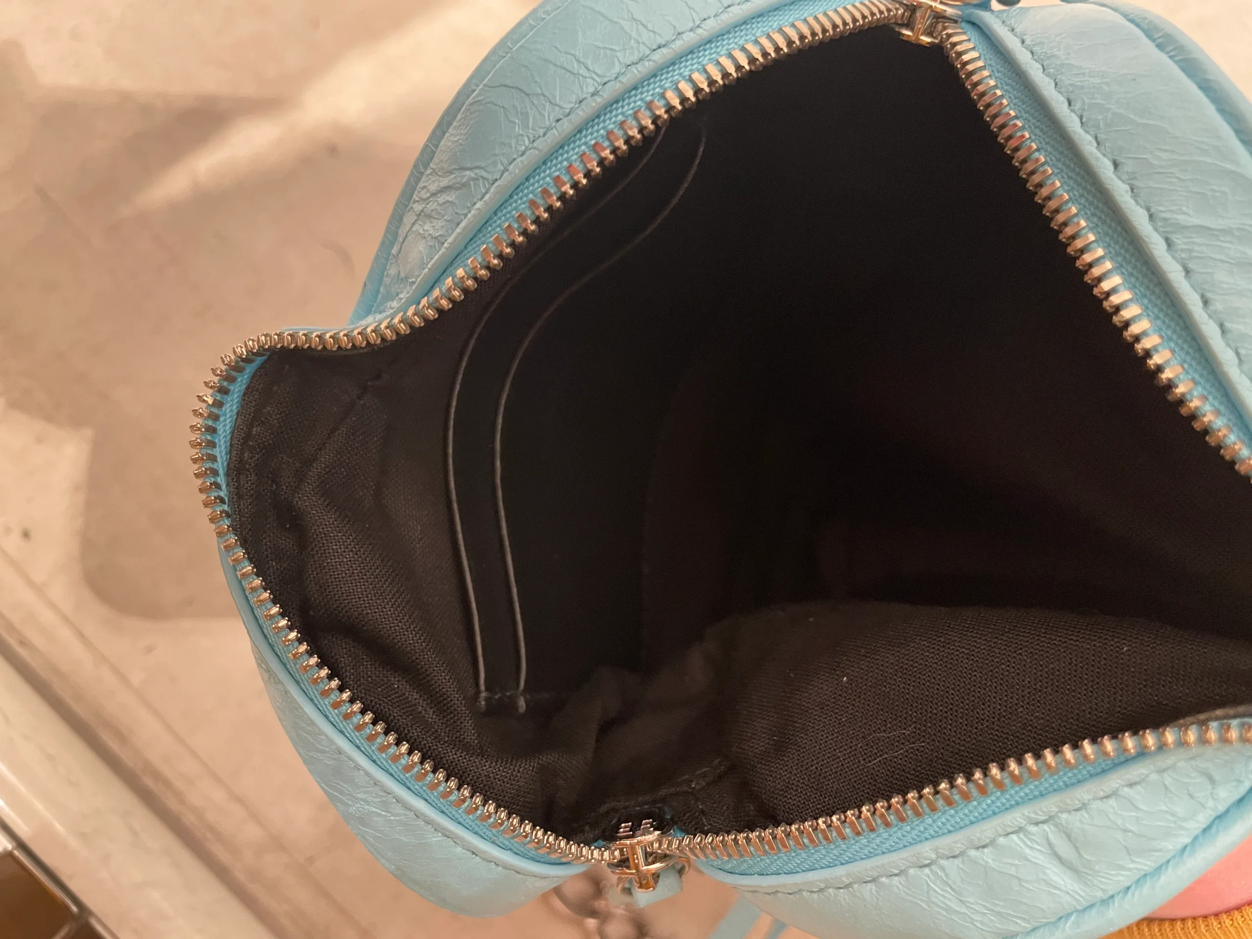 BALENCIAGA/Cross Body Bag/Leather/BLU/heart shaped le cagole city