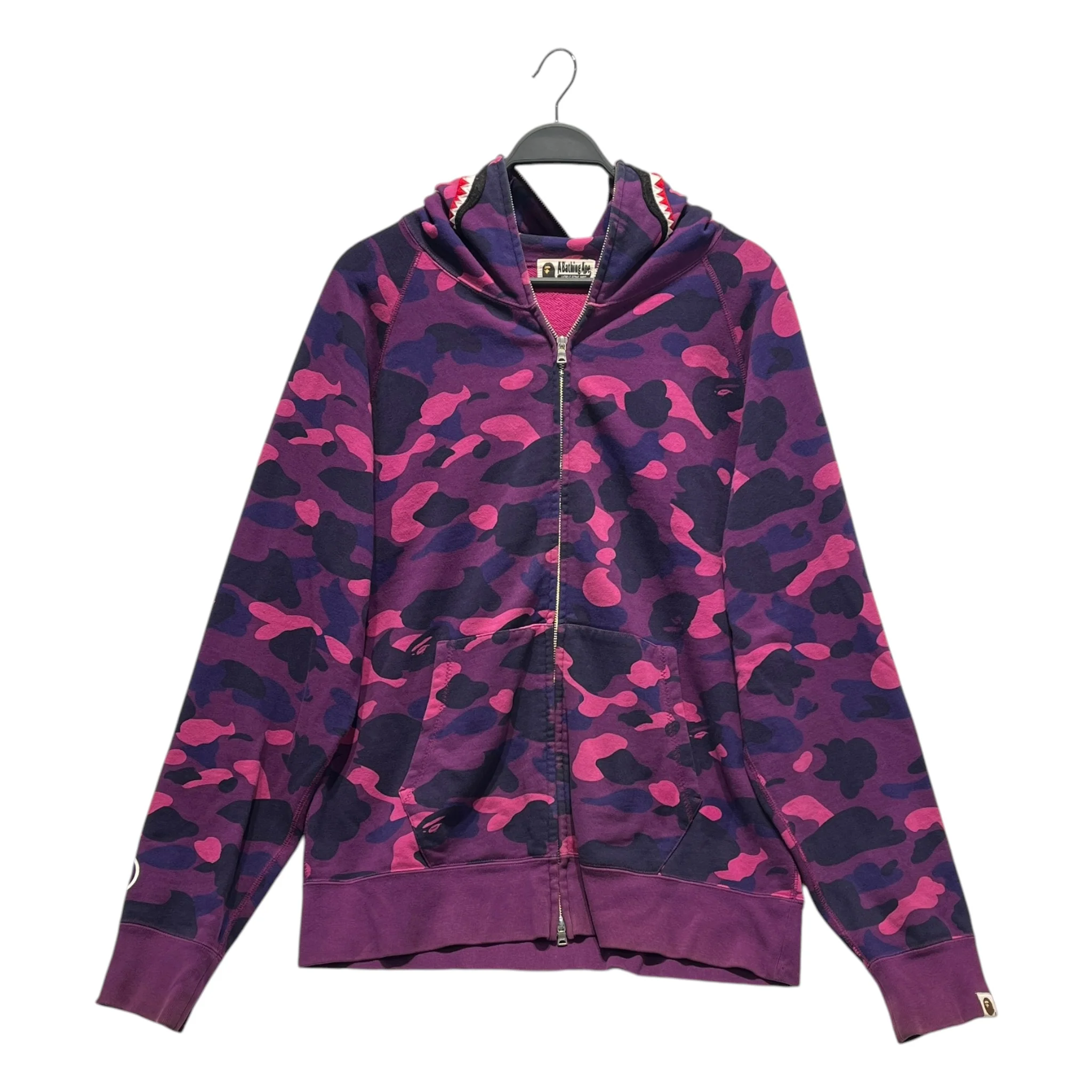 A BATHING APE/Zip Up Hoodie/XL/Camouflage/Cotton/PPL/SHARK HOODIE PONR ON BACK