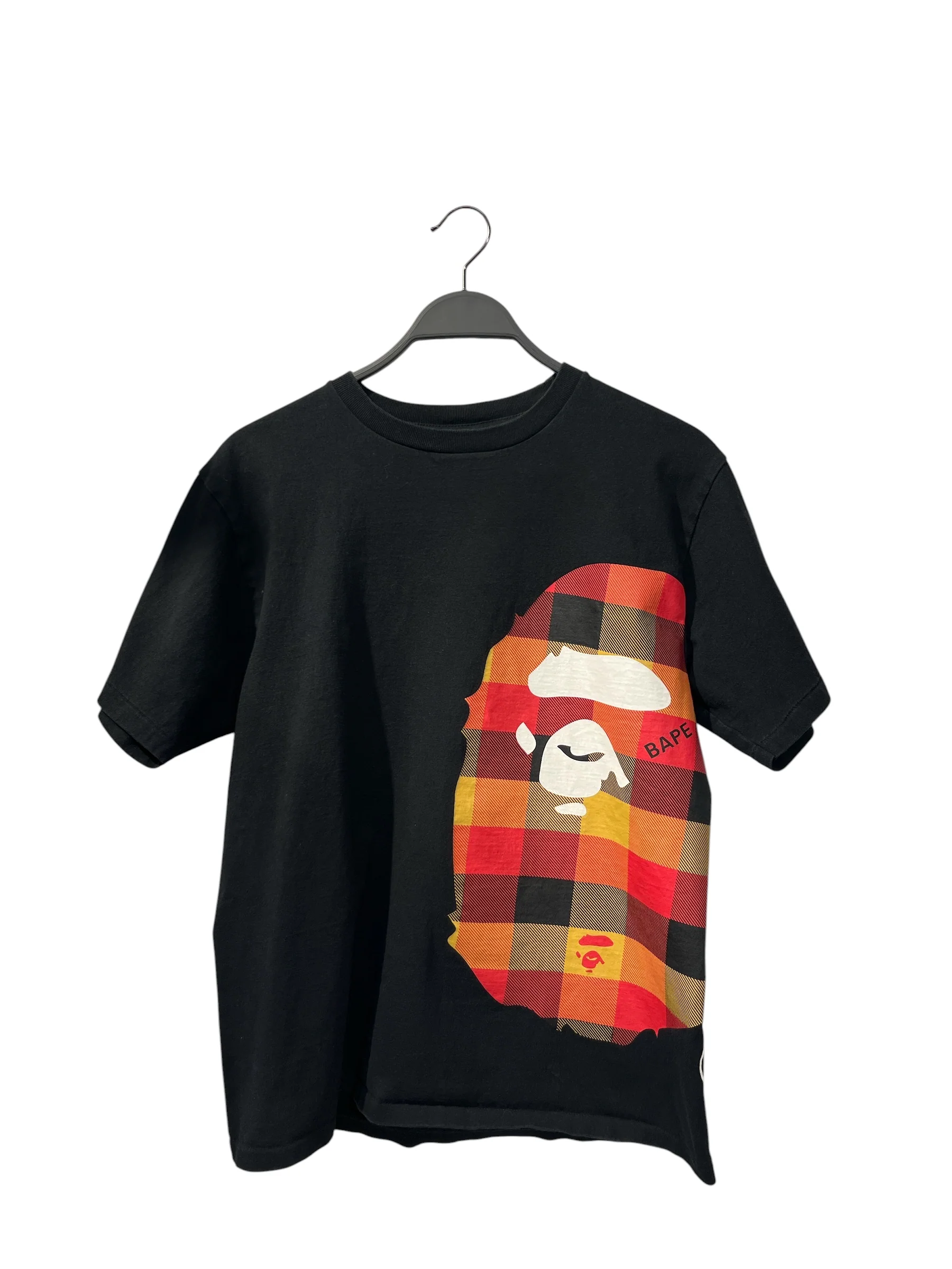 A BATHING APE/T-Shirt/M/Cotton/BLK/ORN/REDPLAIDAPE