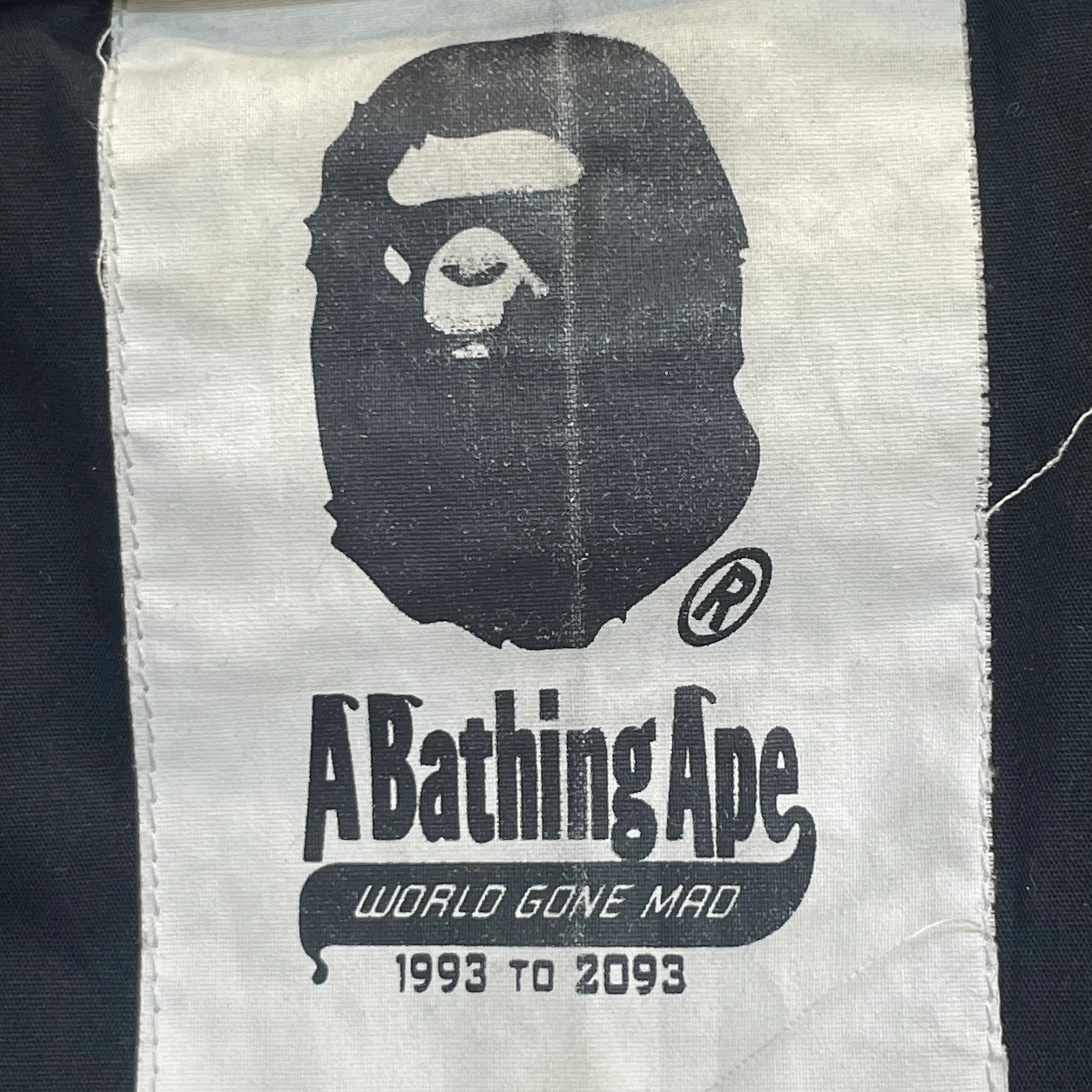 A BATHING APE/Trench Coat/XL/Cotton/BLK/APE SHALL NEVER KILL APE