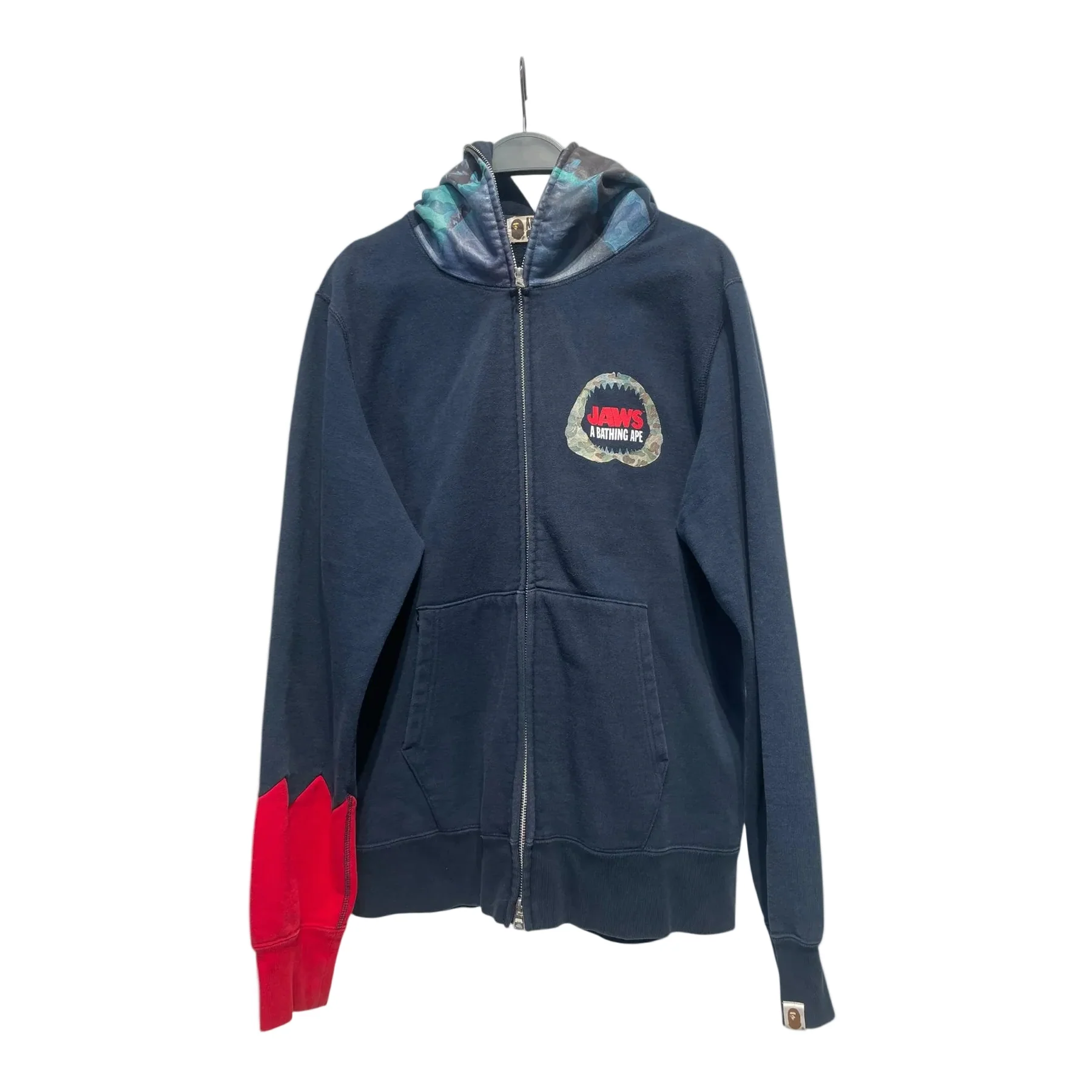 A BATHING APE/Hoodie/L/Cotton/NVY/jaws collab