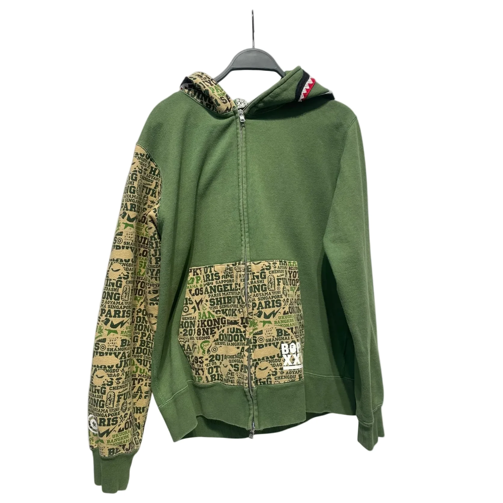 A BATHING APE/Hoodie/L/Cotton/GRN/bape xxv half camo