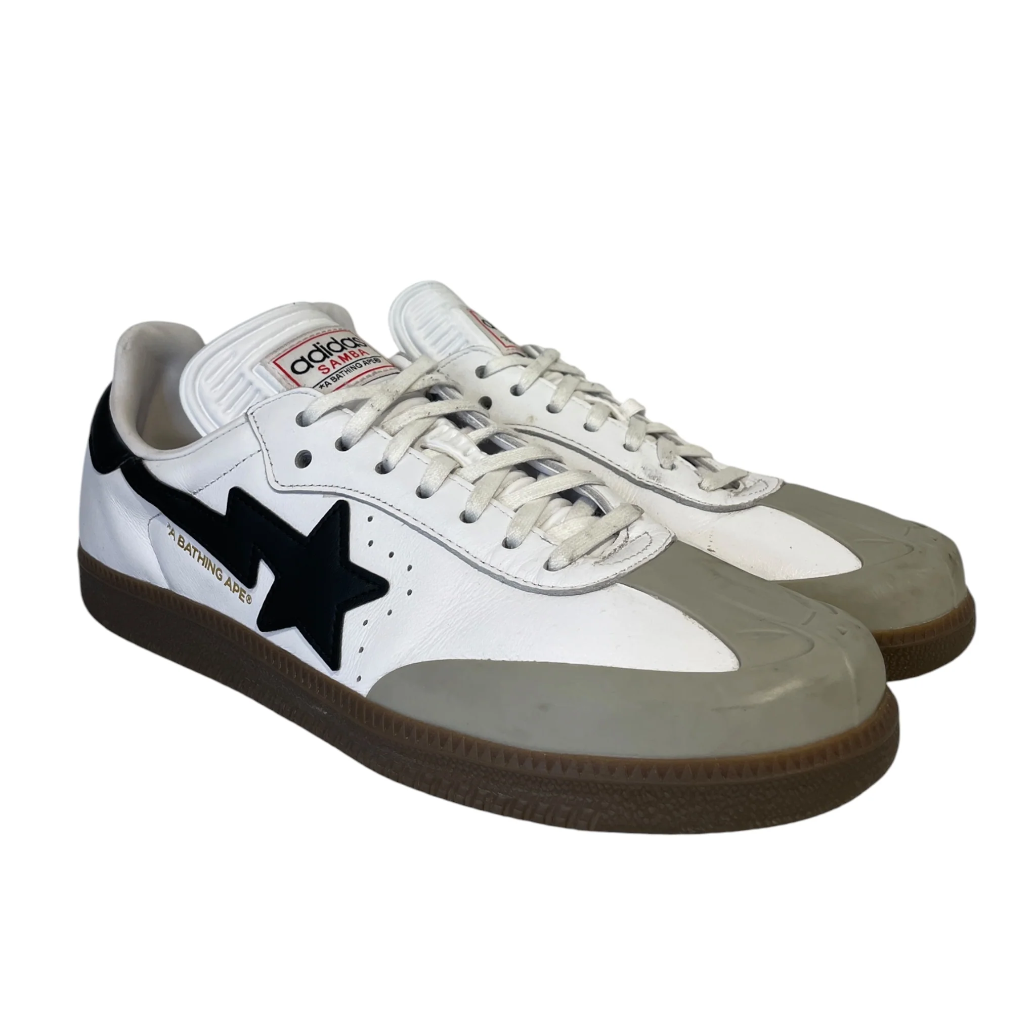 adidas/A BATHING APE/Low-Sneakers/US 10/Stripe/WHT/bape sambas