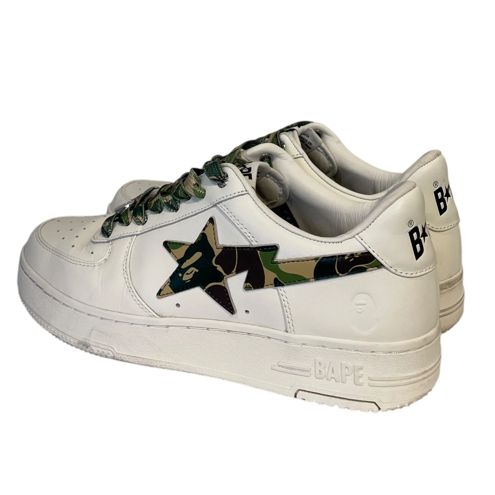 BAPE STA!/Low-Sneakers/US 12/WHT/Camo Star & Laces
