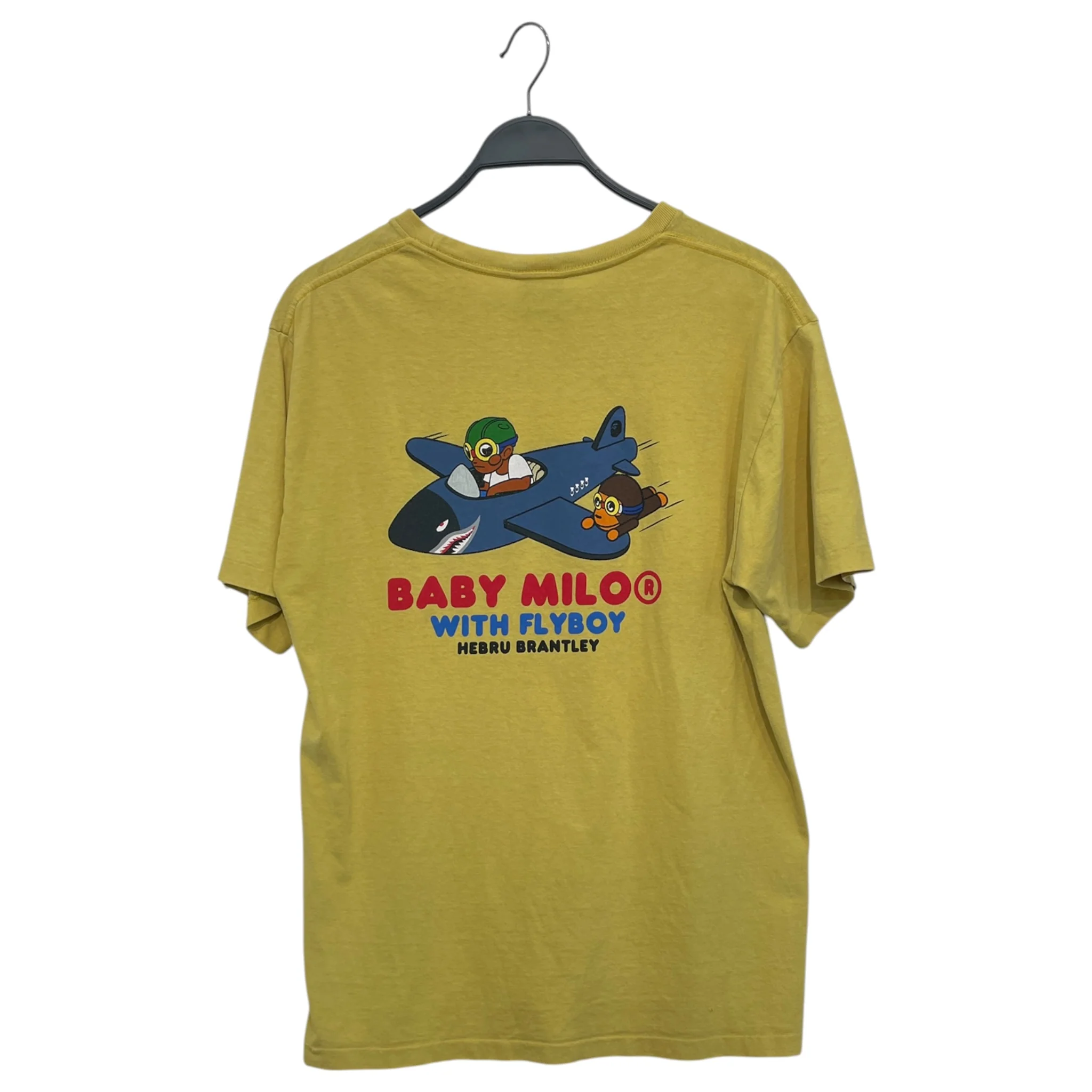 A BATHING APE/T-Shirt/L/Cotton/YEL/Graphic/HEBRU BRANTLEYBABY MILO FLYBOY