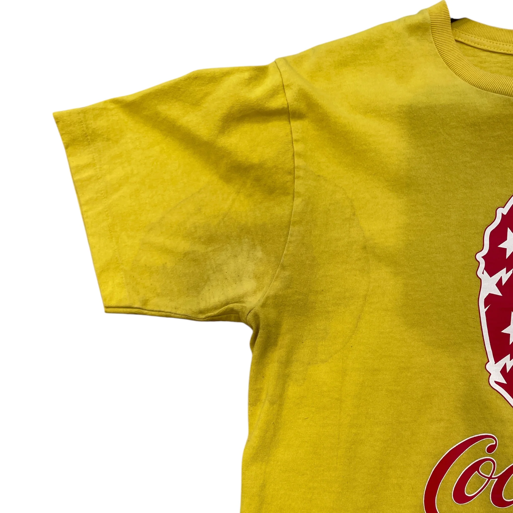 A BATHING APE/Coca･Cola/T-Shirt/M/Cotton/YEL/Graphic/APE FACE/COKE LOGO IN RED