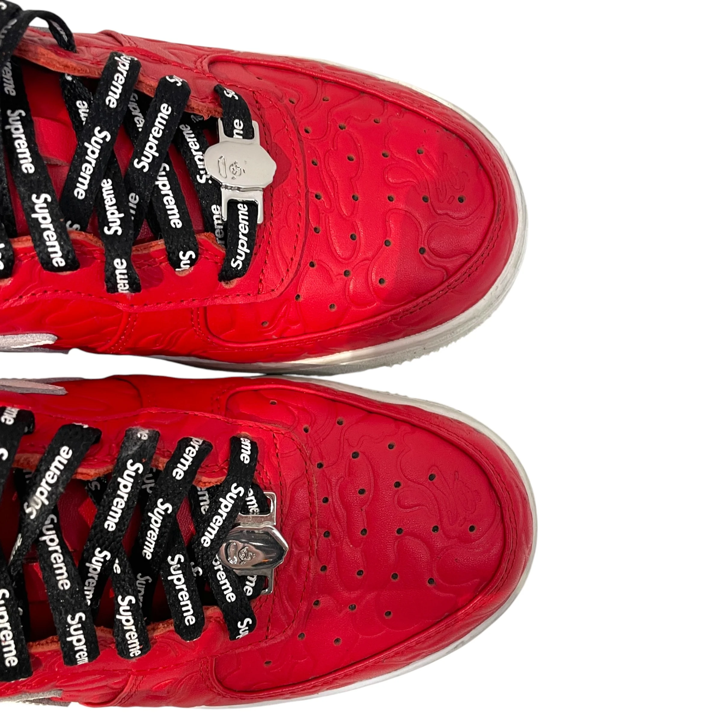 A BATHING APE/Low-Sneakers/US 9/Leather/RED/Line Camo Red Bapesta
