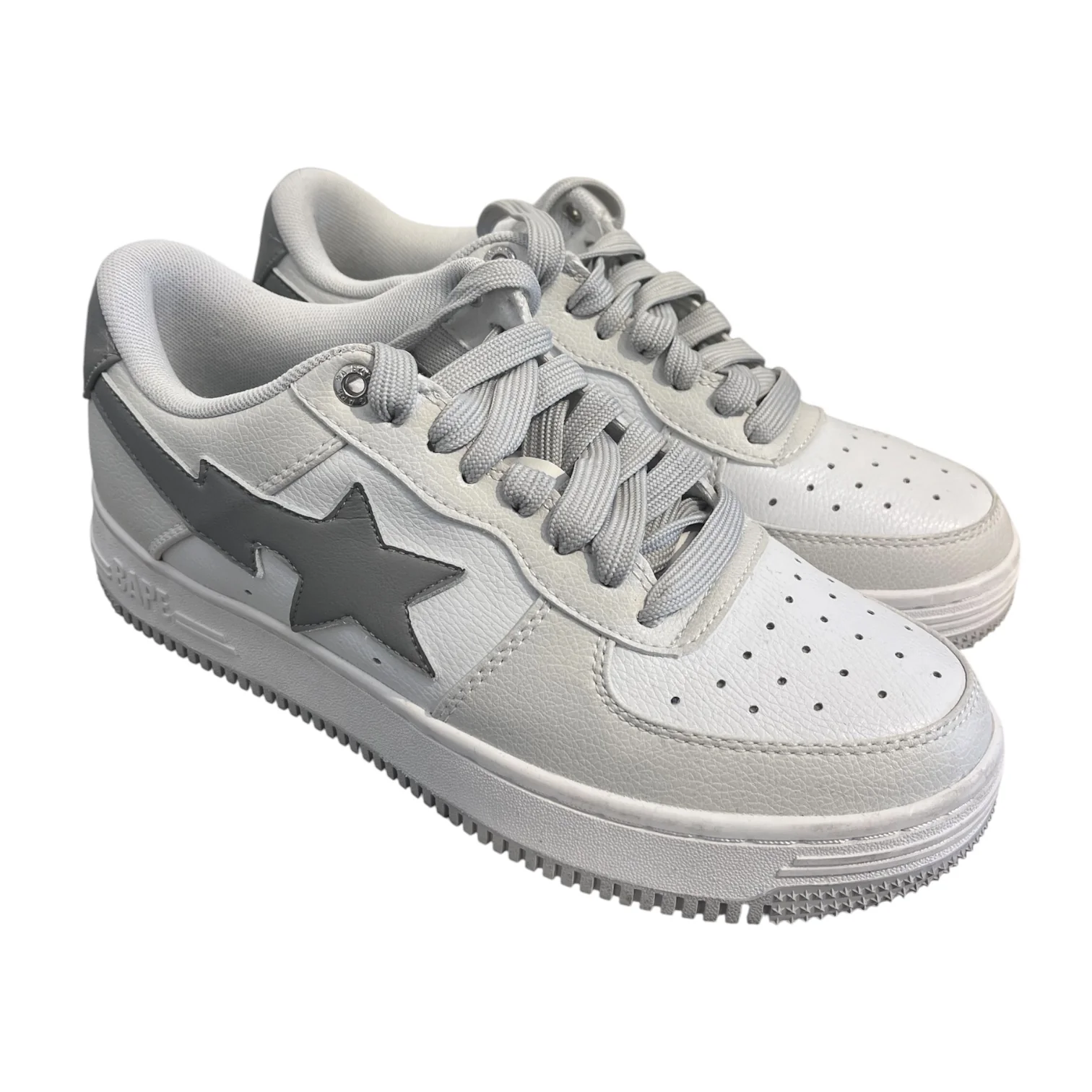 BAPE STA!/Low-Sneakers/US 7/WHT/white/grey