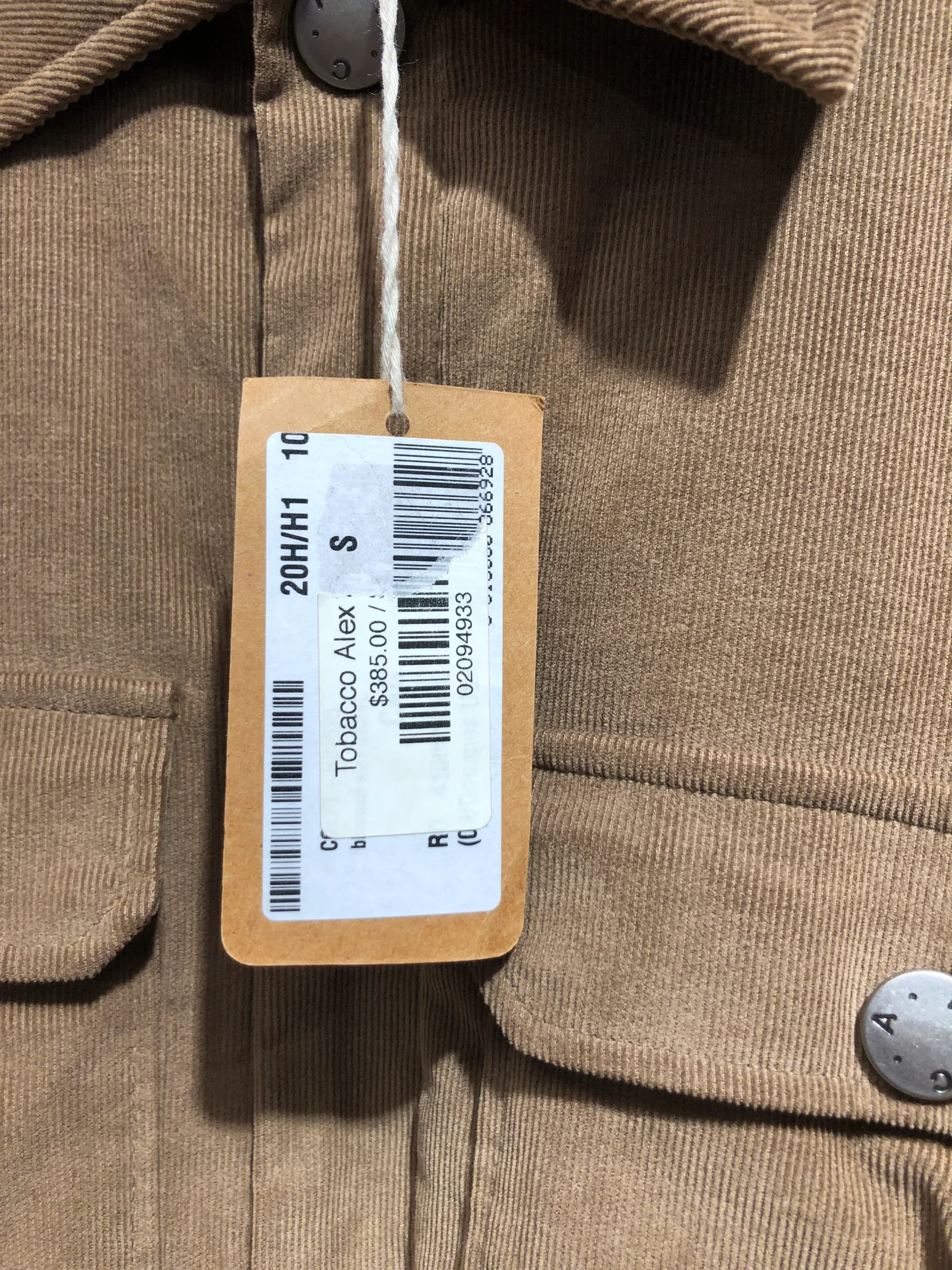 A.P.C./Jacket/S/Corduroy/CML/CORDUROY ALEX JACKET